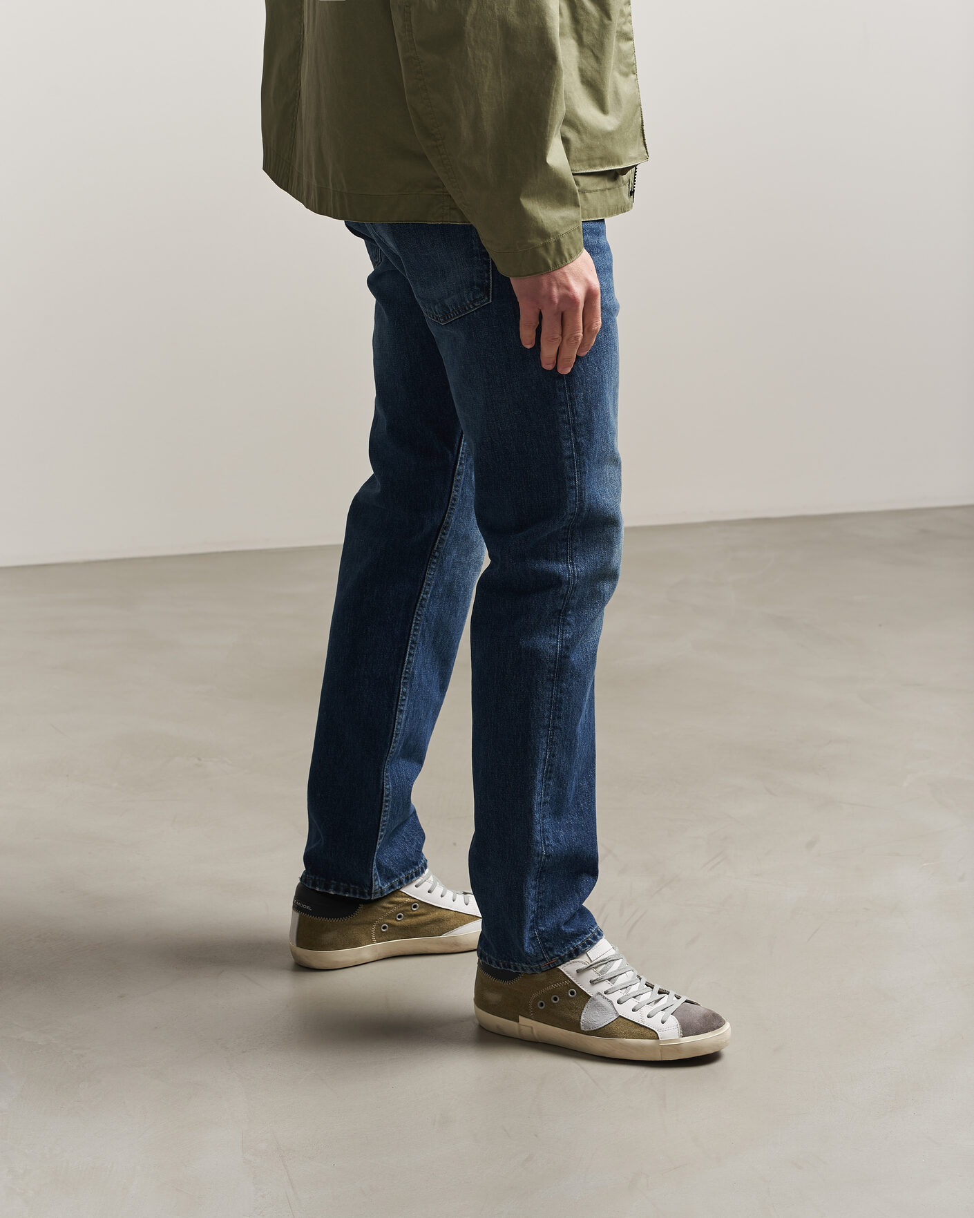 Herr | Sneakers | Philippe Model | PRSX Low Top Canvas Mix Sneaker Grey/Military