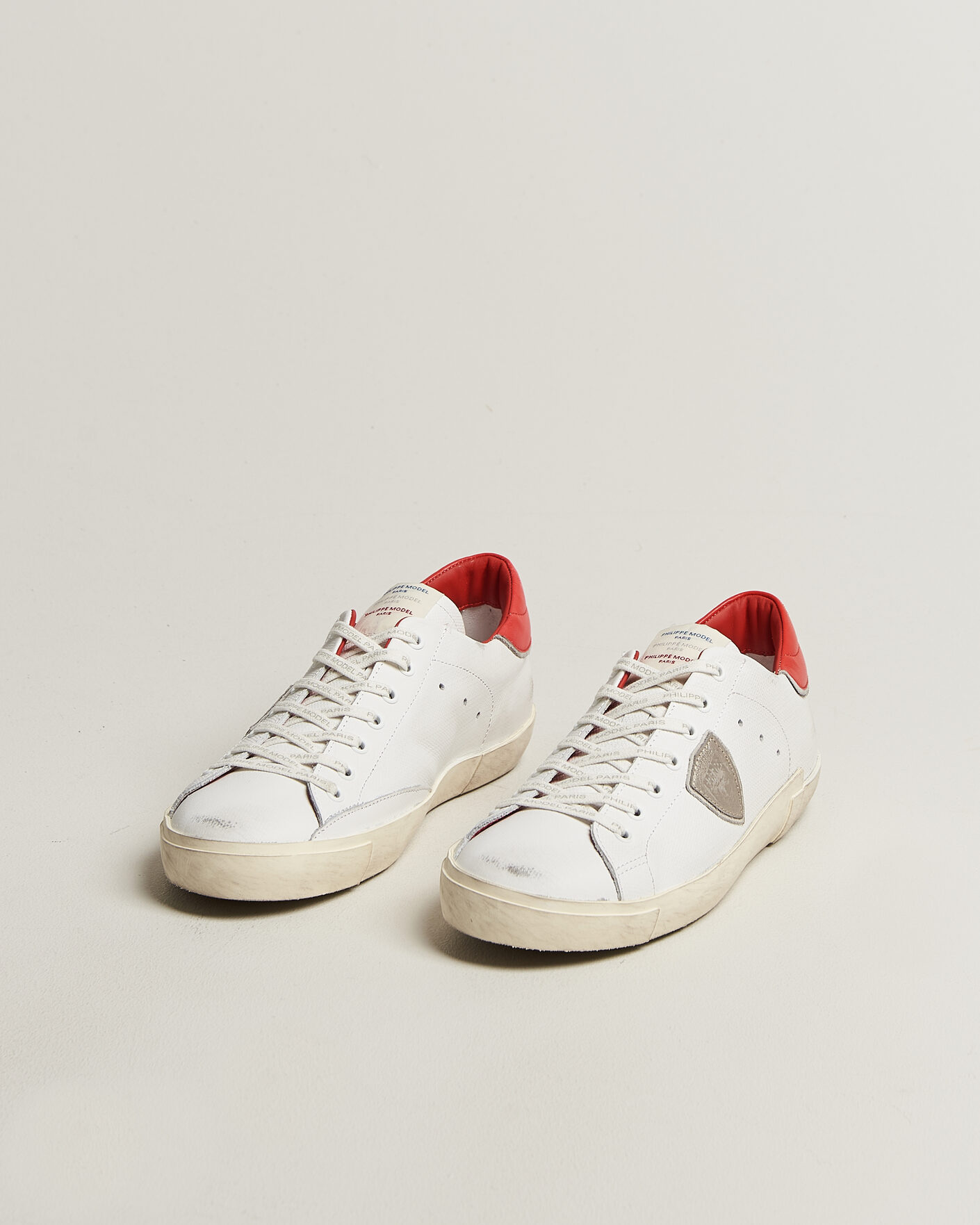 Herr | Sneakers | Philippe Model | PRSX Low Top Canvas Mix Sneaker White/Red