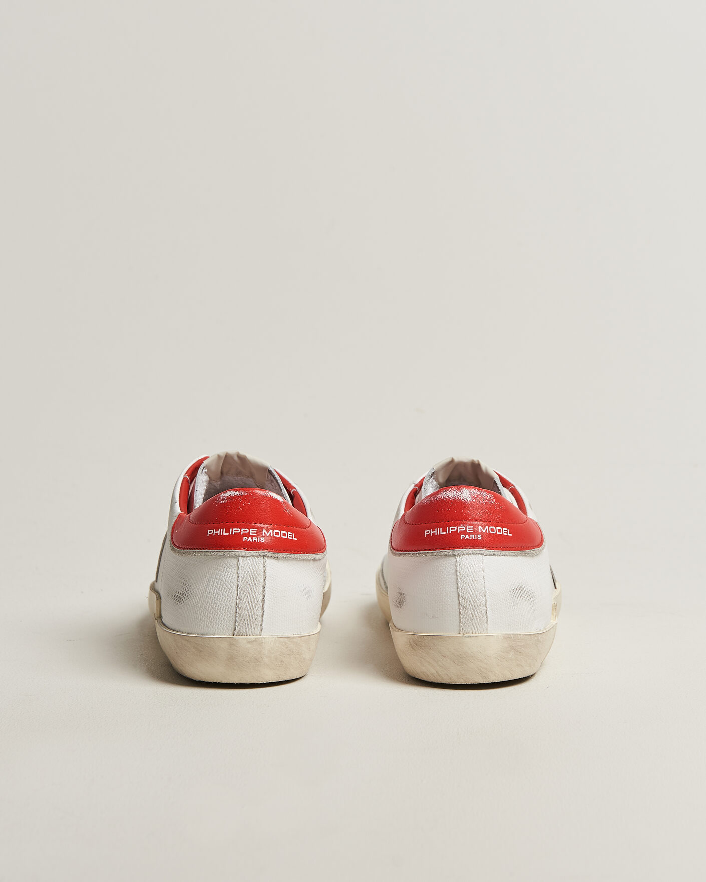Herr | Sneakers | Philippe Model | PRSX Low Top Canvas Mix Sneaker White/Red