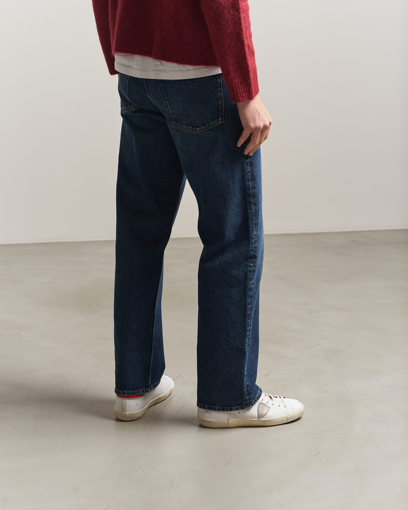 Herr | Sneakers | Philippe Model | PRSX Low Top Canvas Mix Sneaker White/Red