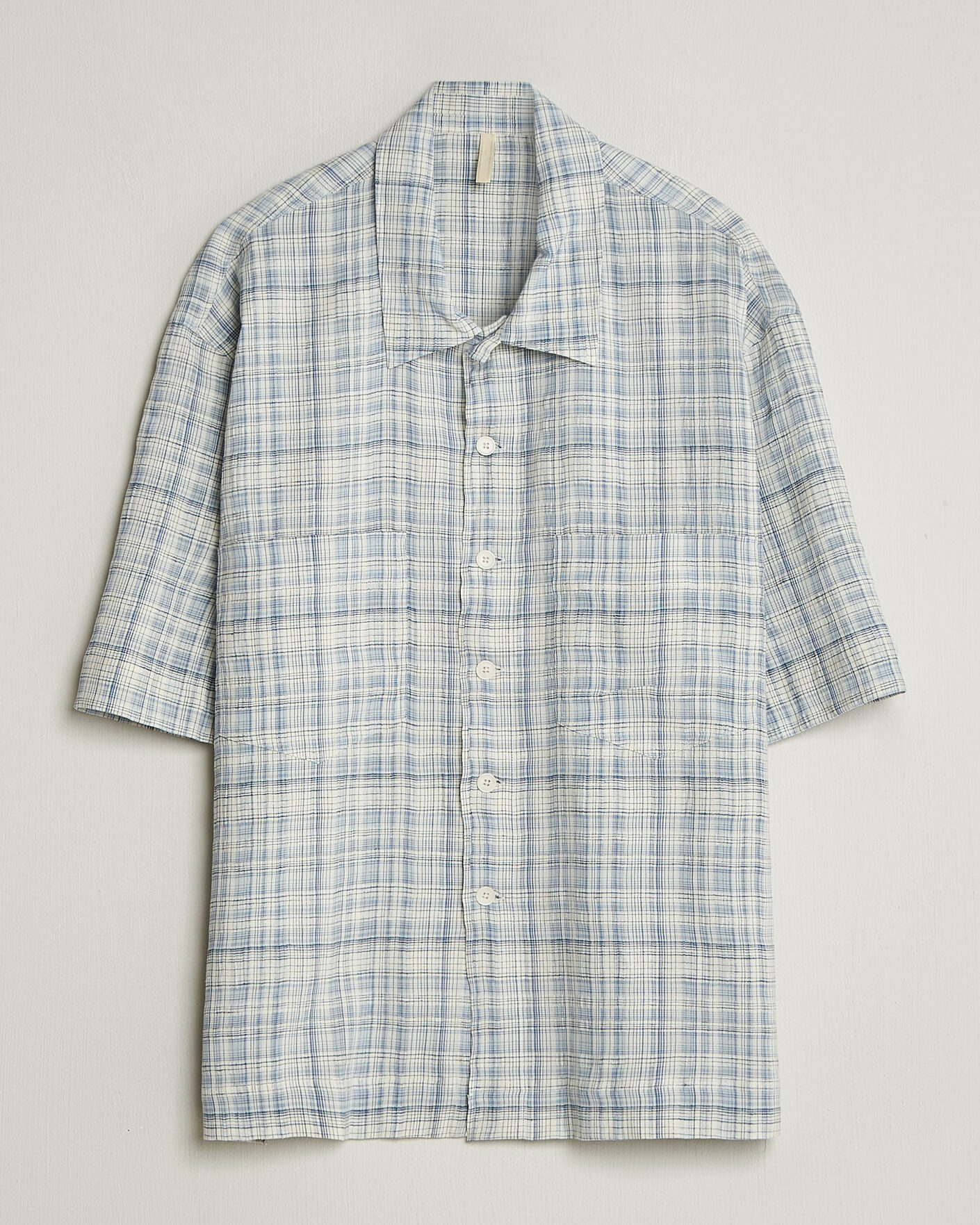 Herr | Skjortor | Sunflower | Adam Short Sleeve Shirt Light Blue Check