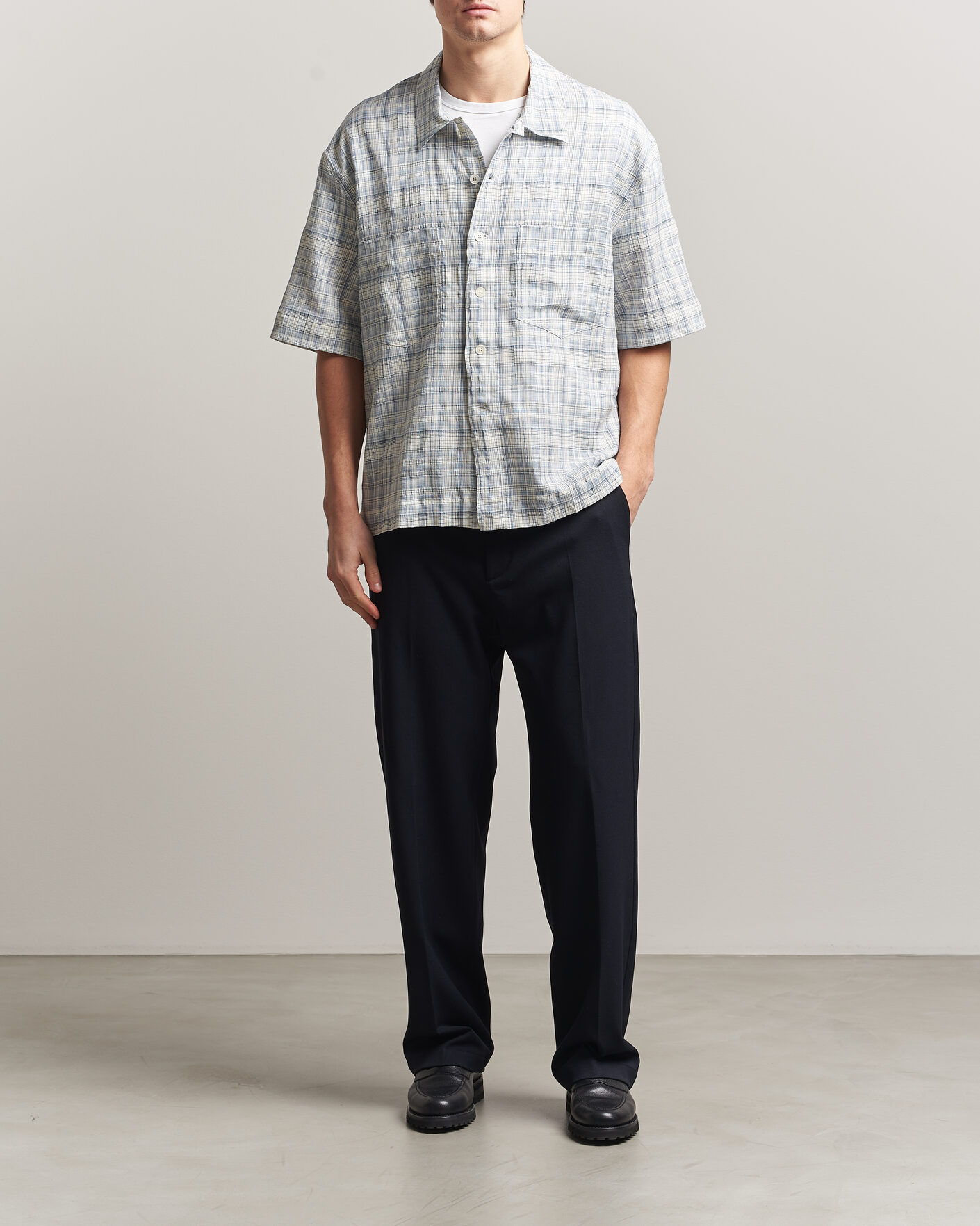 Herr | Skjortor | Sunflower | Adam Short Sleeve Shirt Light Blue Check