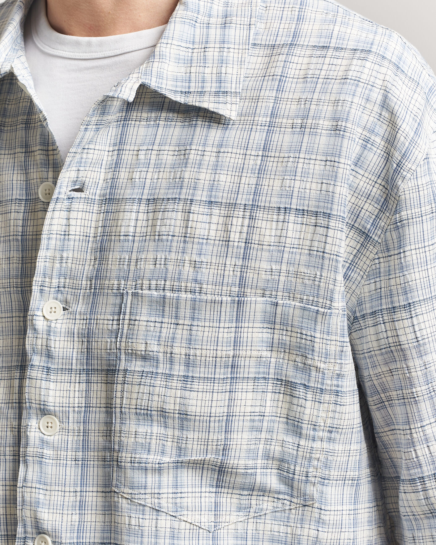 Herr | Skjortor | Sunflower | Adam Short Sleeve Shirt Light Blue Check