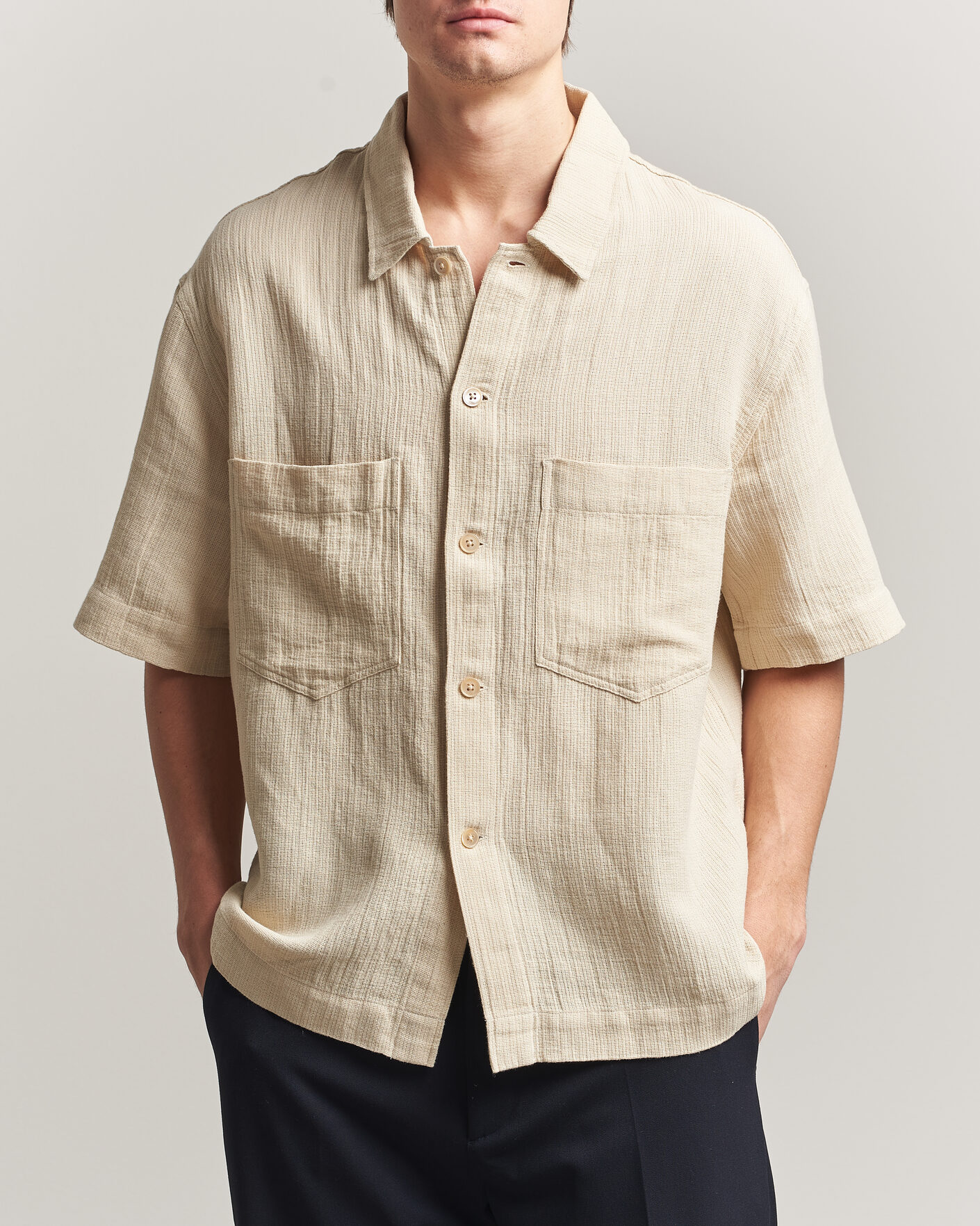 Herr | Skjortor | Sunflower | Adam Short Sleeve Shirt Off White
