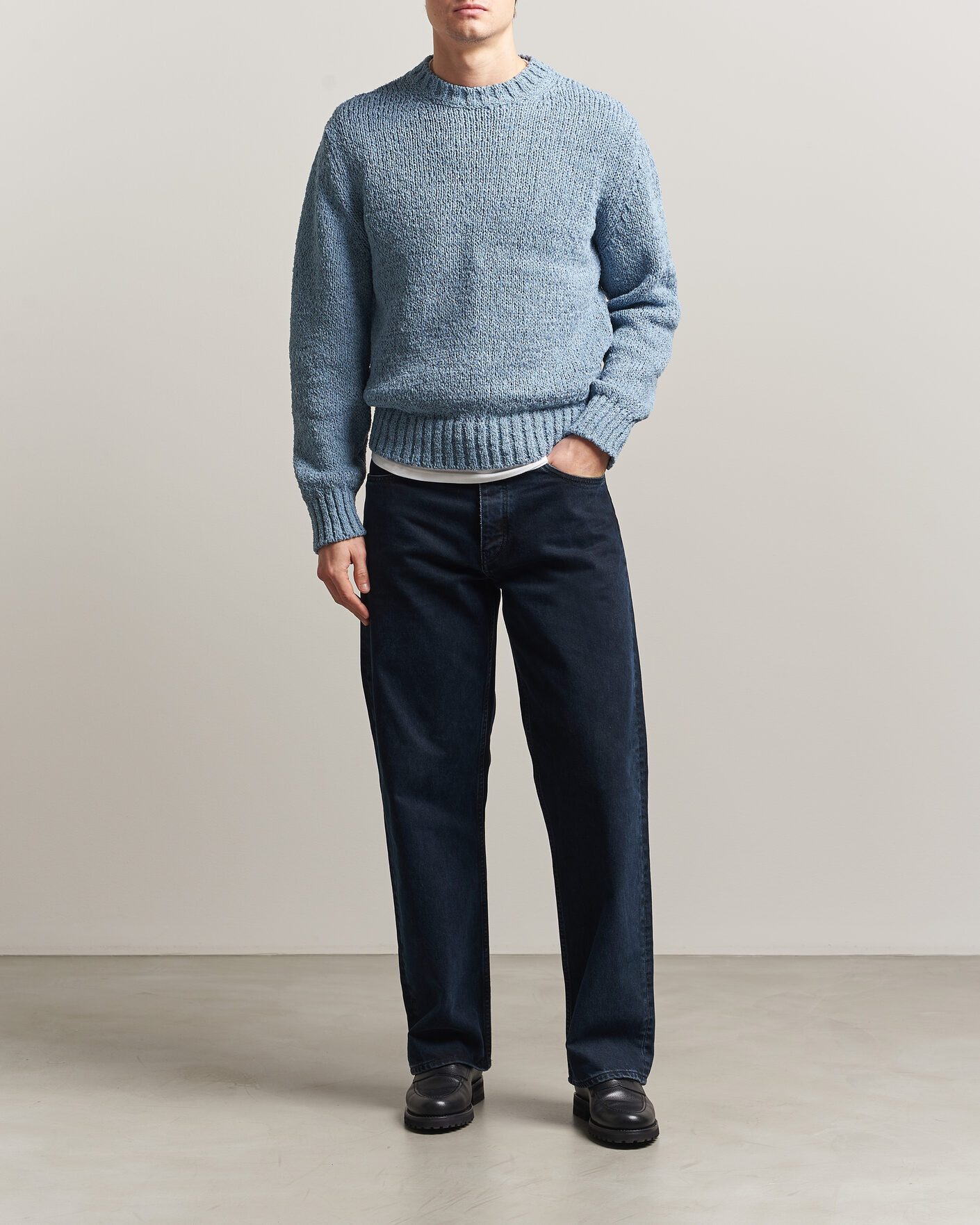 Herr | Tröjor | Sunflower | Frederik Cotton Blend Sweater Light Blue