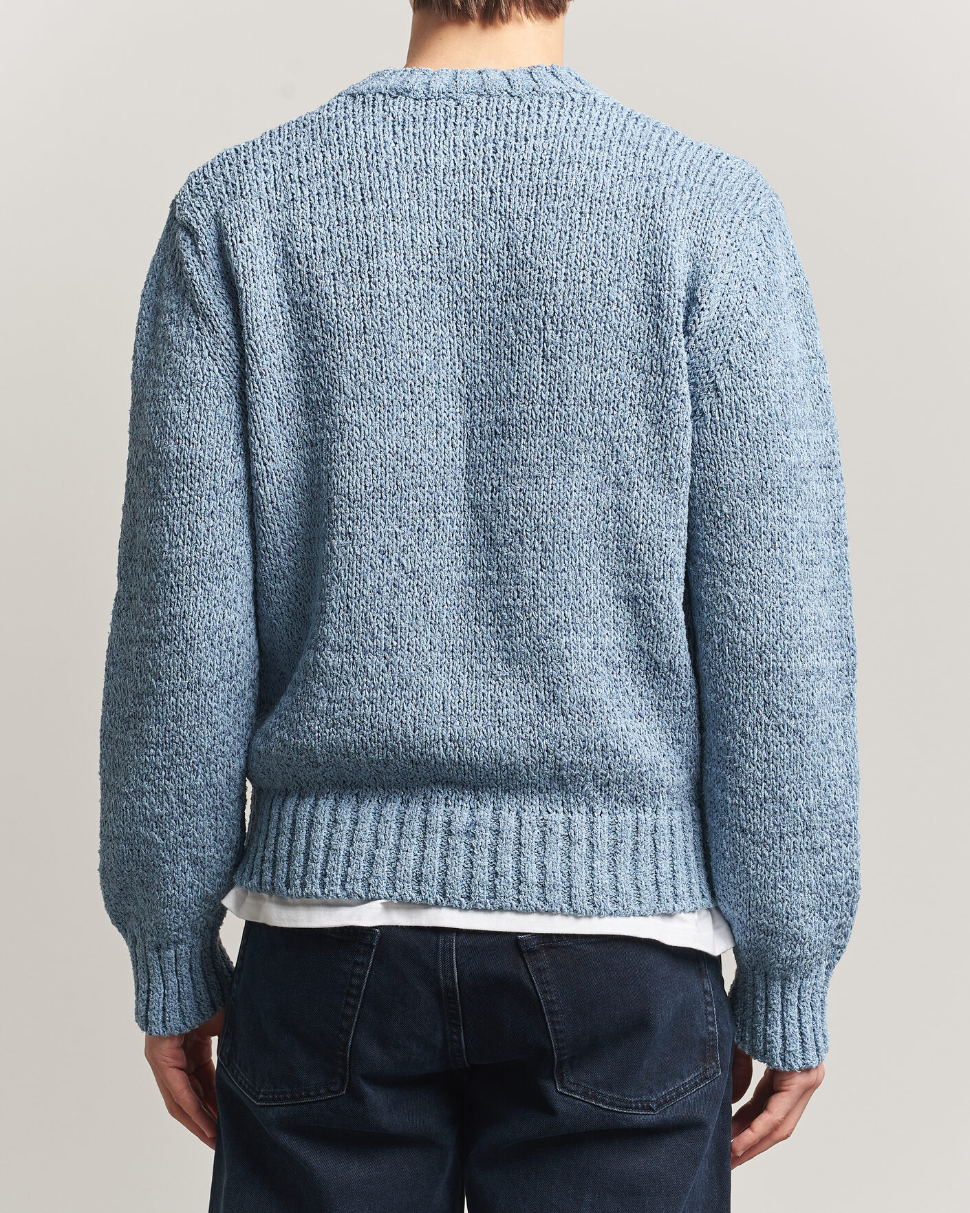 Herr | Tröjor | Sunflower | Frederik Cotton Blend Sweater Light Blue