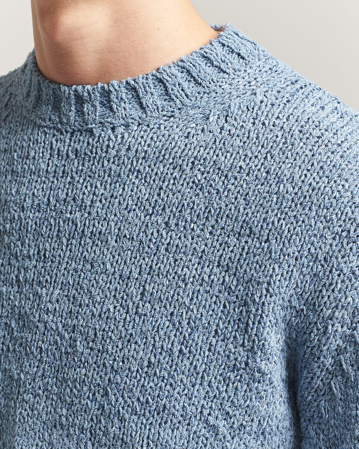 Herr | Tröjor | Sunflower | Frederik Cotton Blend Sweater Light Blue