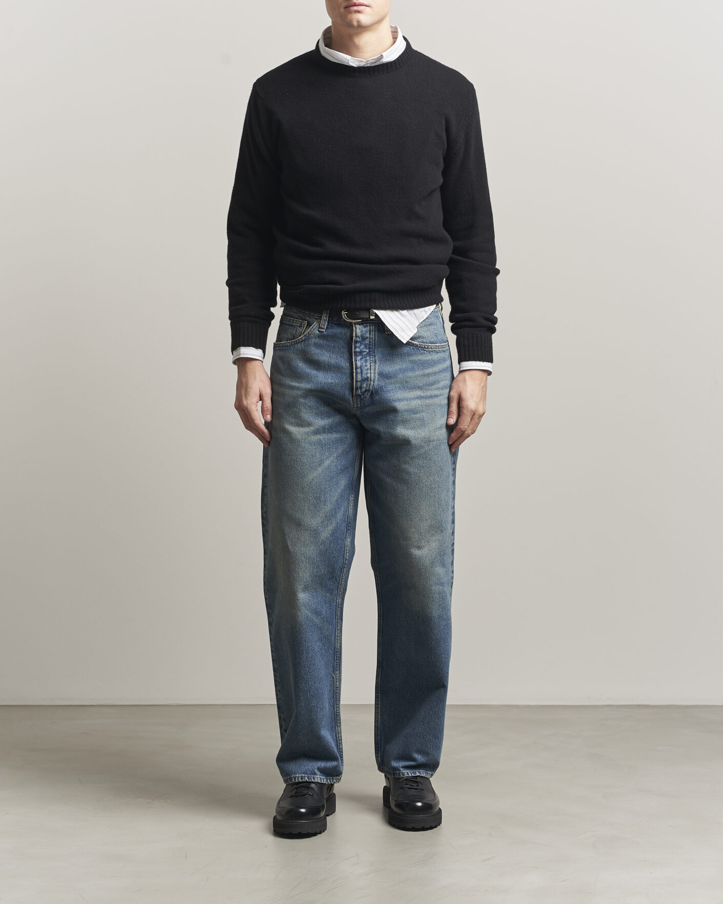Herr | Jeans | Sunflower | Loose Jeans Dark Blue Vintage