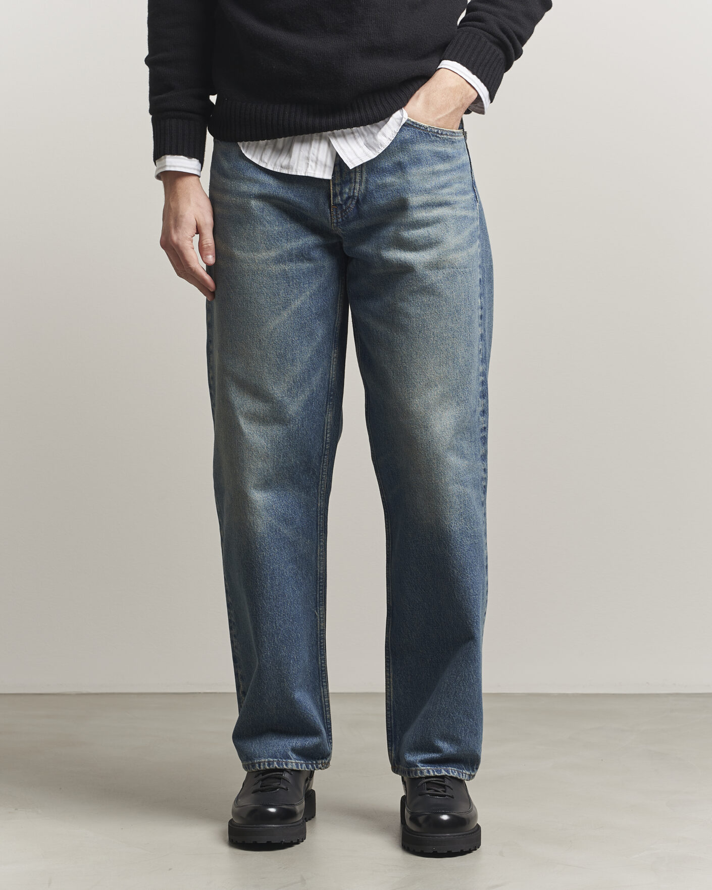 Herr | Jeans | Sunflower | Loose Jeans Dark Blue Vintage