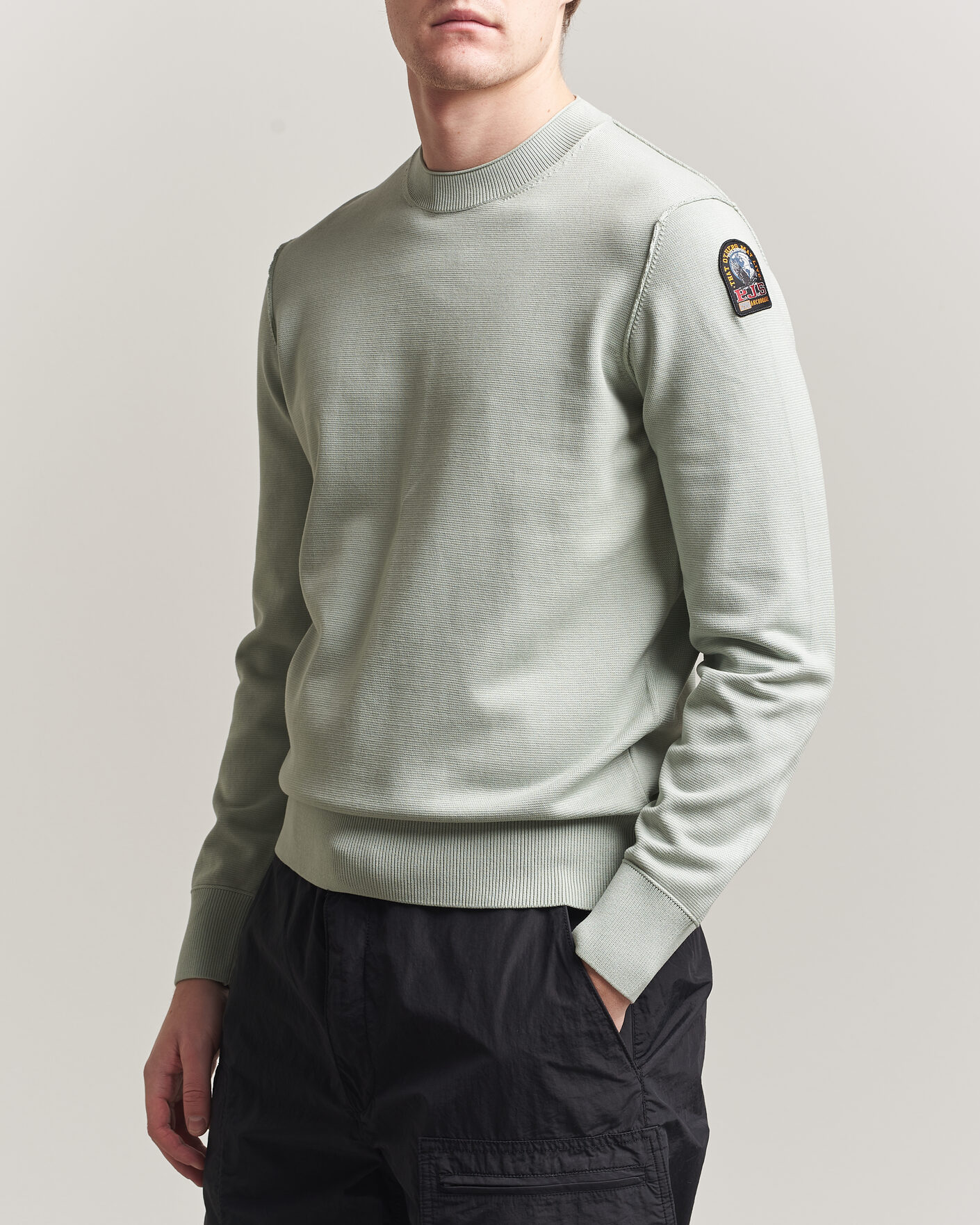 Herr | Tröjor | Parajumpers | Basic Braw Knitted Sweater Fresh Grey