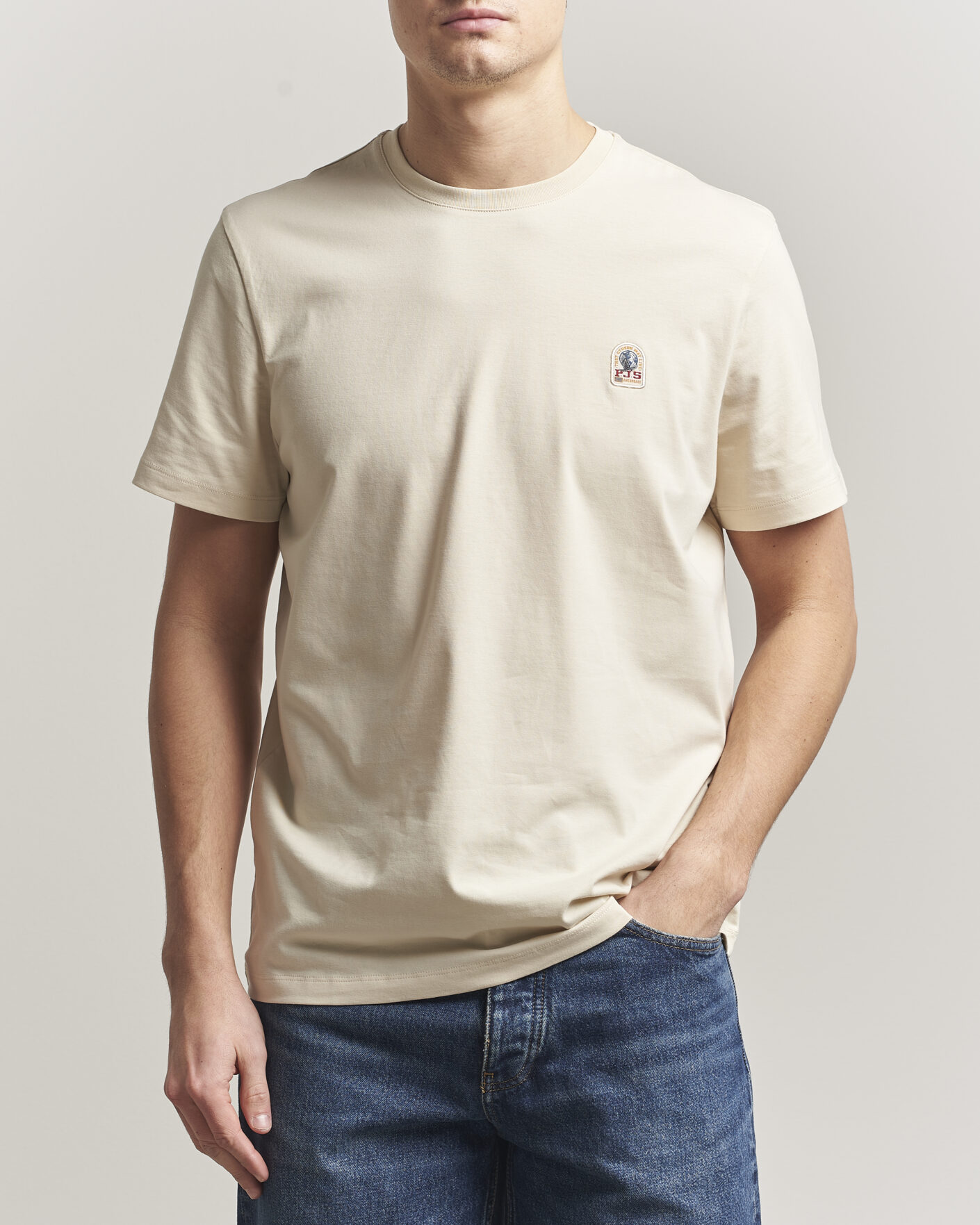 Herr | T-Shirts | Parajumpers | Patch Crew Neck T-Shirt Bone
