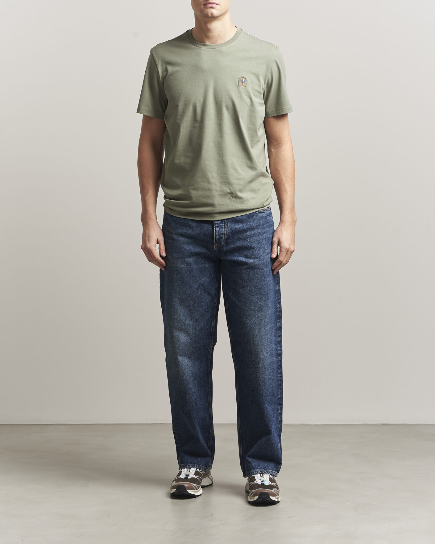 Herr | T-Shirts | Parajumpers | Patch Crew Neck T-Shirt Ashen Sage