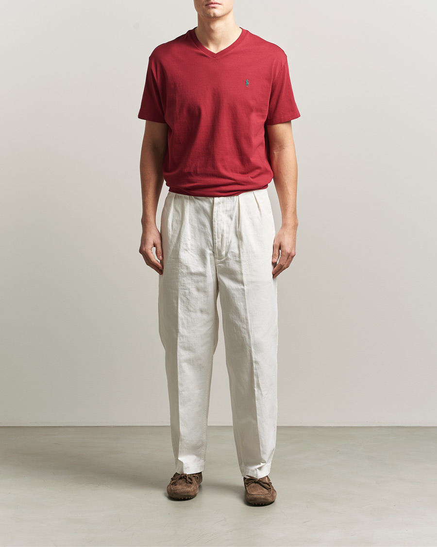 Herr | T-Shirts | Polo Ralph Lauren | V-Neck T-Shirt Heritage Red
