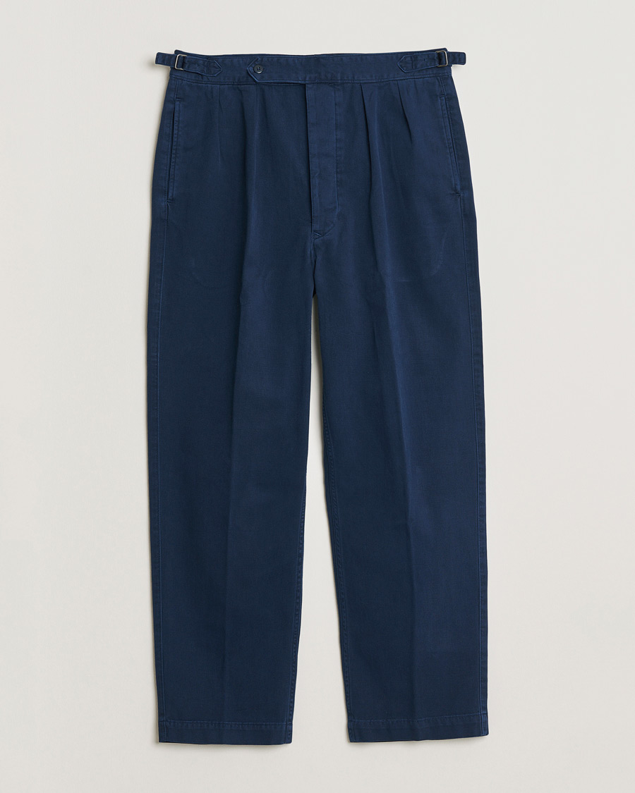 Herr | Byxor | Polo Ralph Lauren | Pleated Cotton Twill Chinos Dark Cobalt