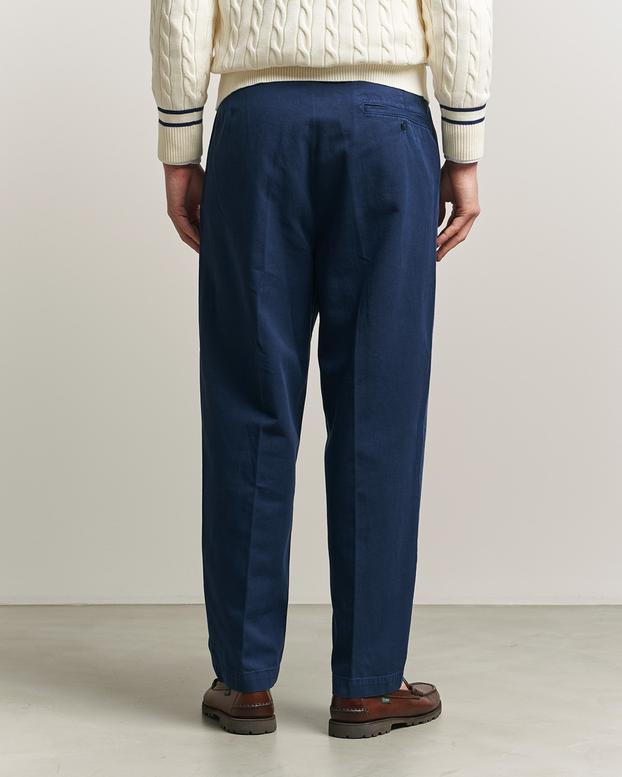 Herr | Byxor | Polo Ralph Lauren | Pleated Cotton Twill Chinos Dark Cobalt