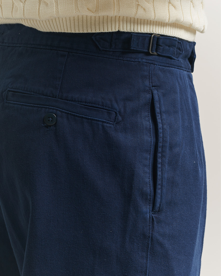 Herr | Byxor | Polo Ralph Lauren | Pleated Cotton Twill Chinos Dark Cobalt