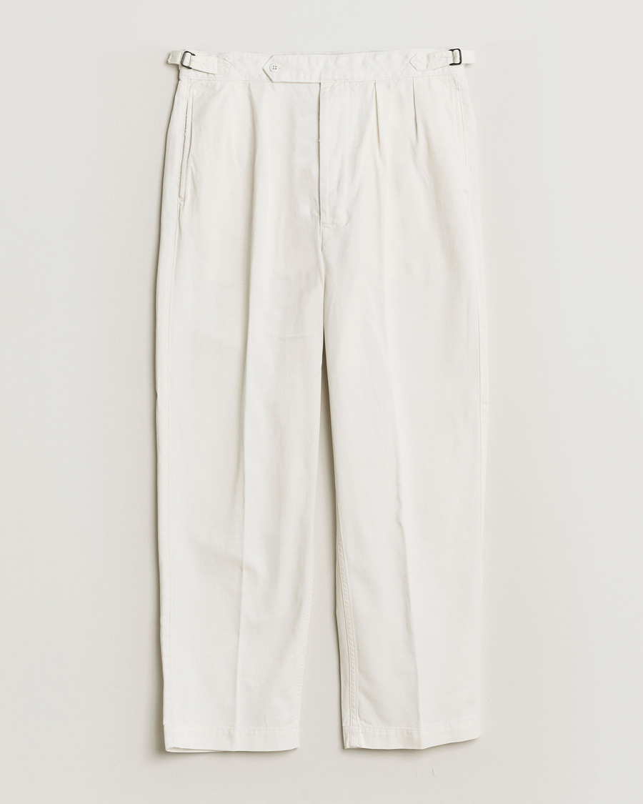 Herr | Byxor | Polo Ralph Lauren | Pleated Cotton Twill Chinos Deckwash White