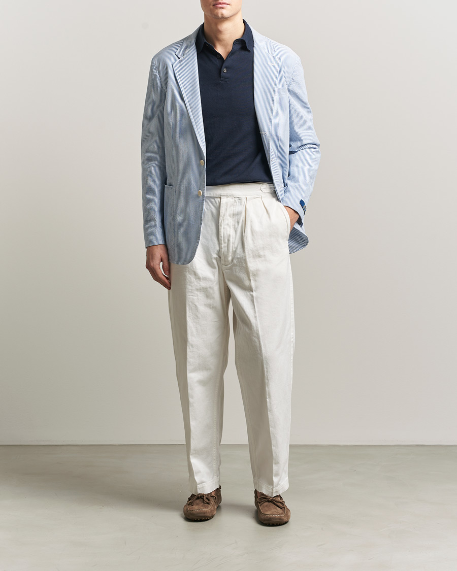 Herr | Byxor | Polo Ralph Lauren | Pleated Cotton Twill Chinos Deckwash White