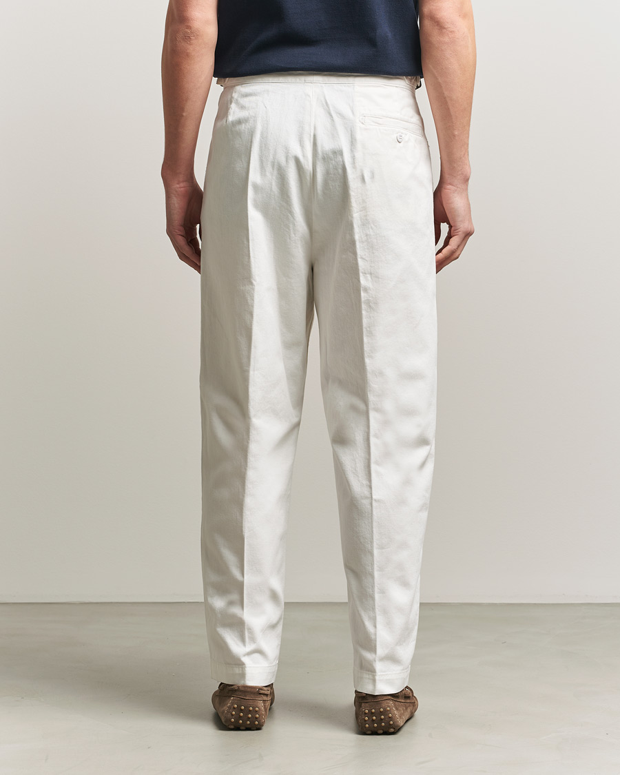 Herr | Byxor | Polo Ralph Lauren | Pleated Cotton Twill Chinos Deckwash White