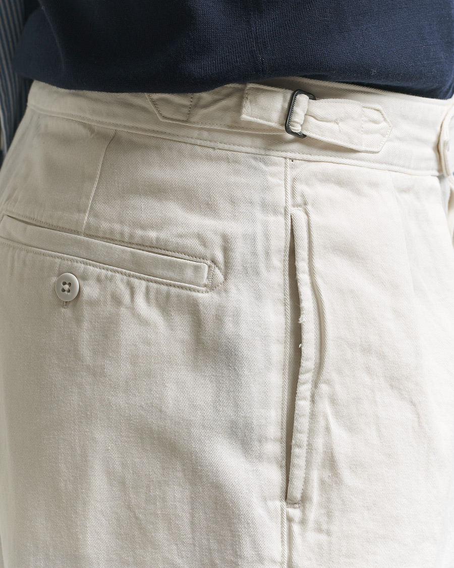 Herr | Byxor | Polo Ralph Lauren | Pleated Cotton Twill Chinos Deckwash White