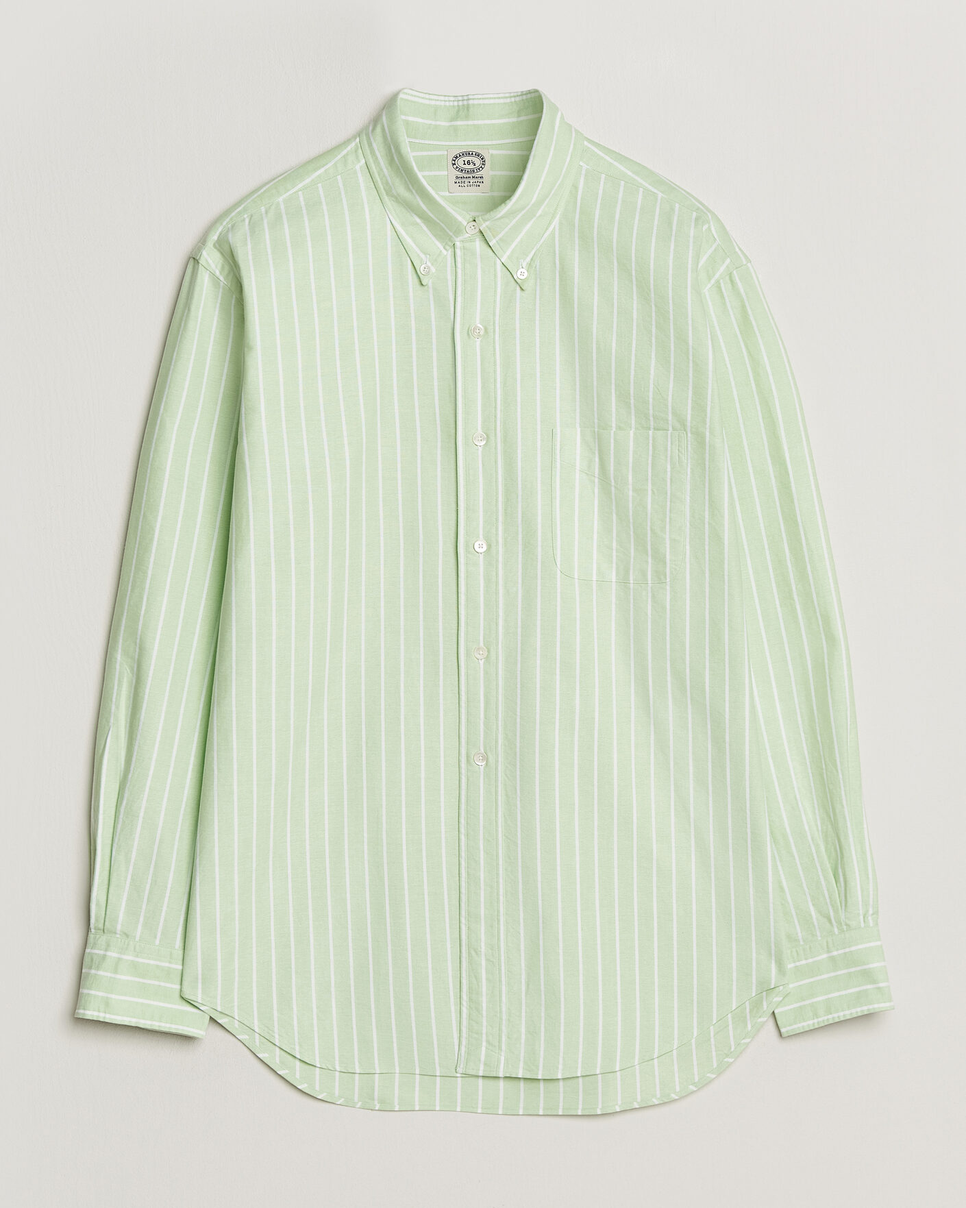 Herr | Skjortor | Kamakura Shirts | Vintage Ivy Oxford BD Shirt Green Blazer Stripe