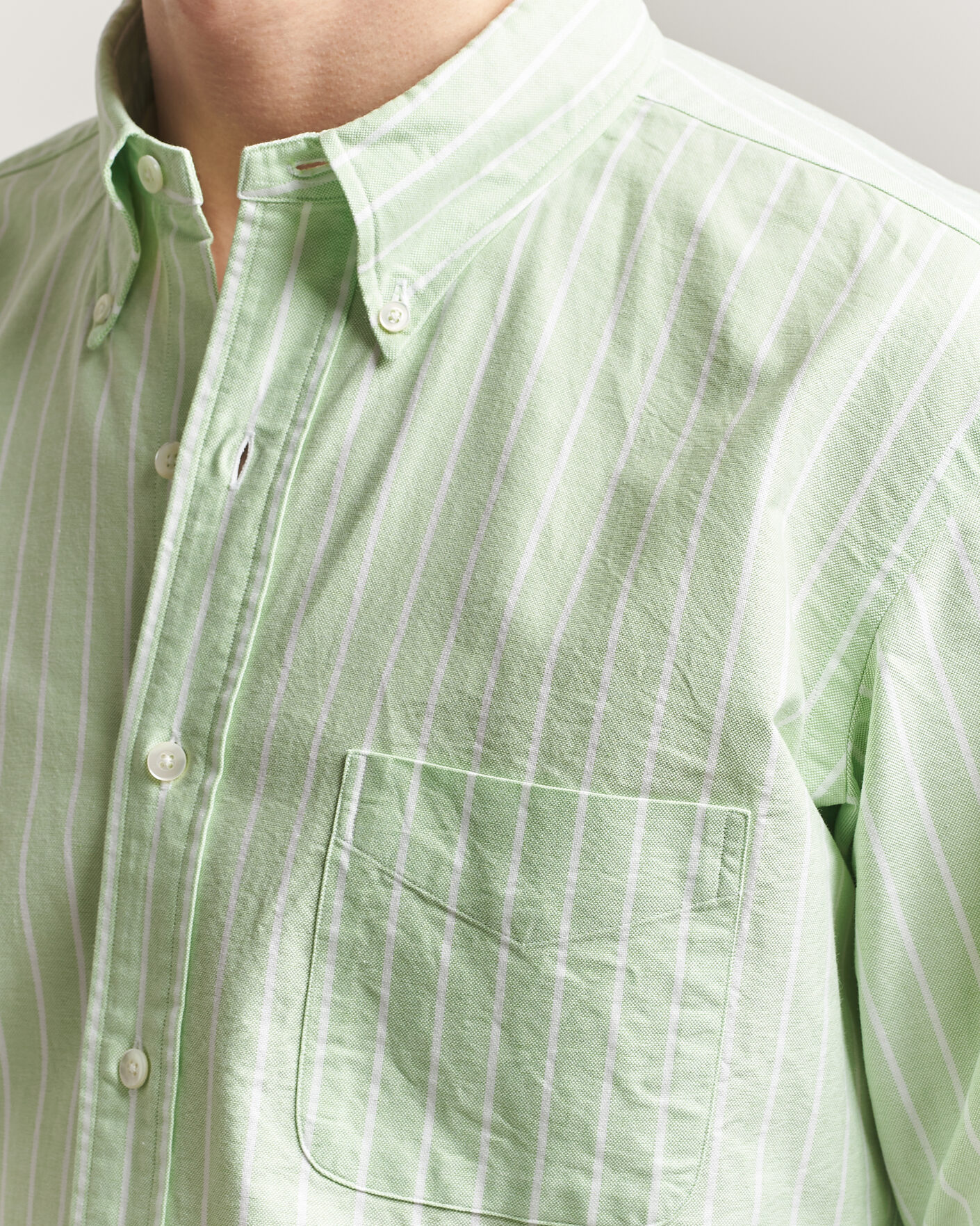 Herr | Skjortor | Kamakura Shirts | Vintage Ivy Oxford BD Shirt Green Blazer Stripe