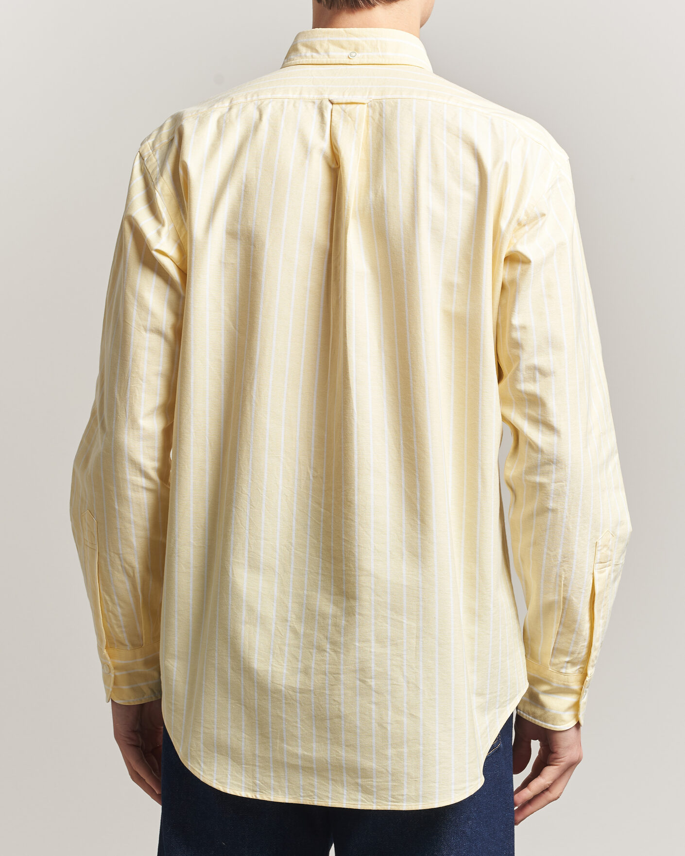 Herr | Skjortor | Kamakura Shirts | Vintage Ivy Oxford BD Shirt Yellow Blazer Stripe