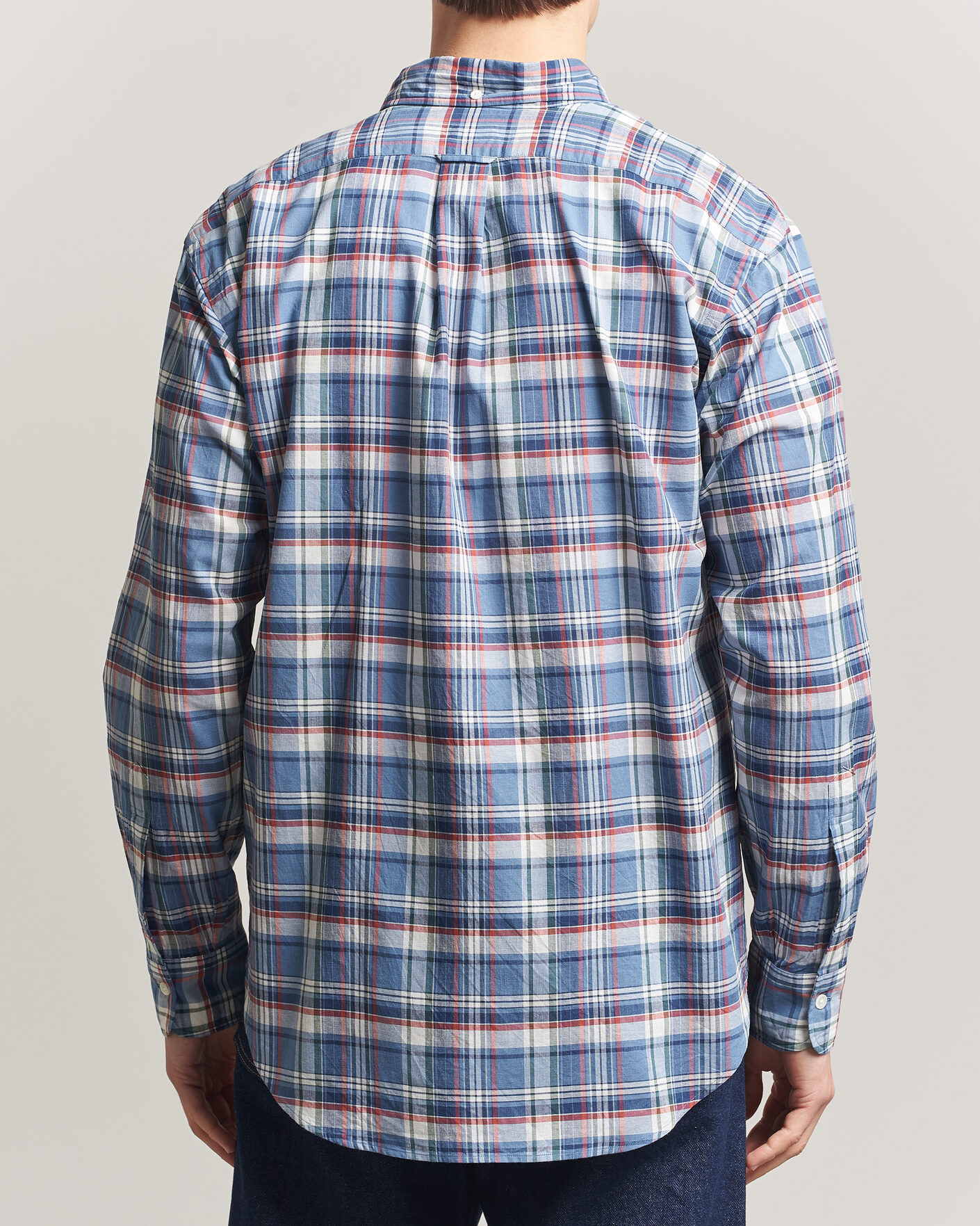 Herr | Skjortor | Kamakura Shirts | Vintage Ivy Button Down Shirt Blue Madras