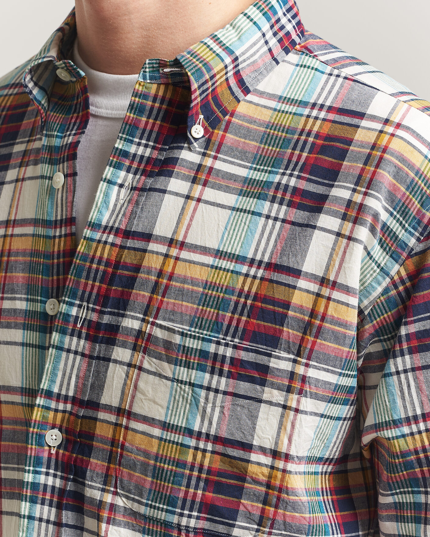 Herr | Skjortor | Kamakura Shirts | Vintage Ivy Button Down Shirt Yellow Madras
