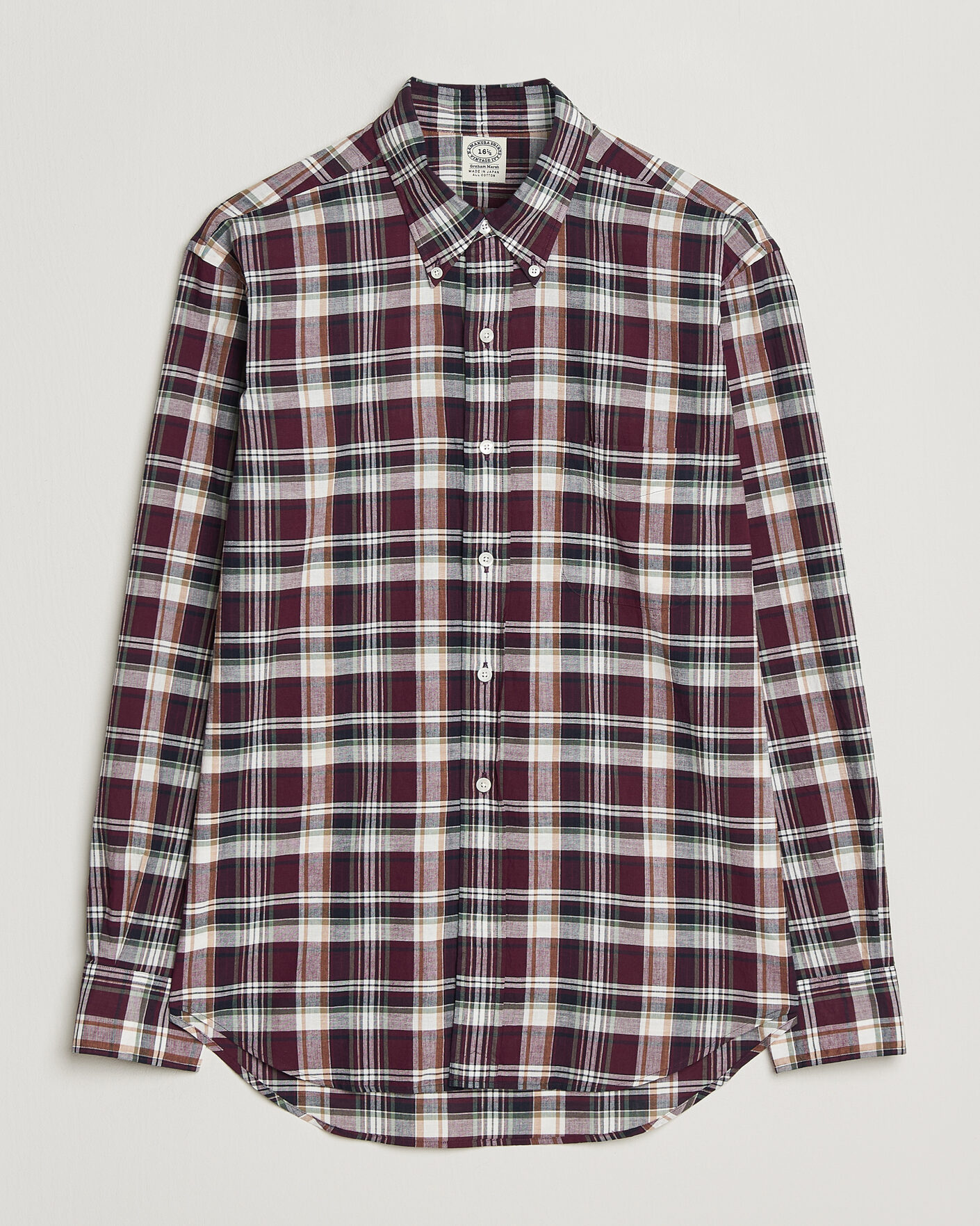 Herr | Skjortor | Kamakura Shirts | Vintage Ivy Button Down Shirt Red Madras