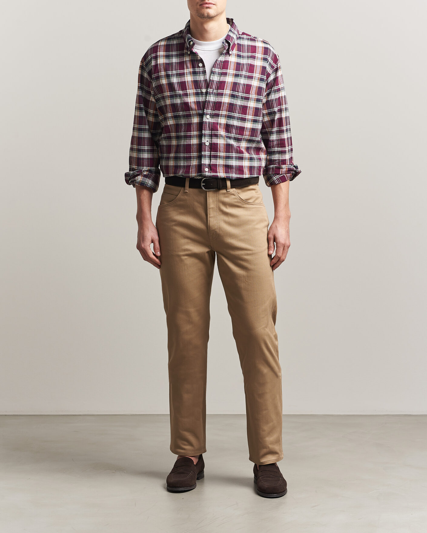Herr | Skjortor | Kamakura Shirts | Vintage Ivy Button Down Shirt Red Madras