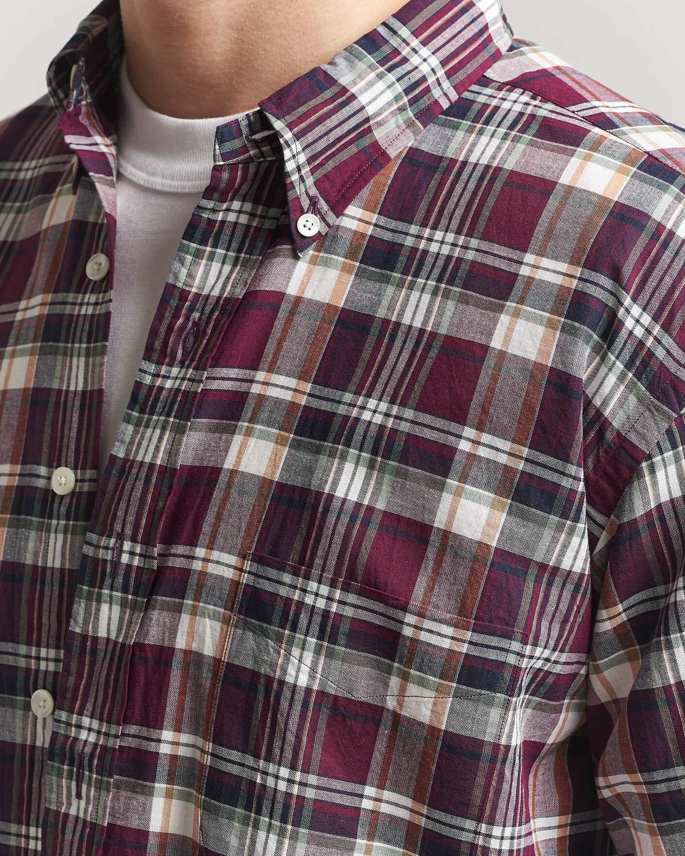 Herr | Skjortor | Kamakura Shirts | Vintage Ivy Button Down Shirt Red Madras