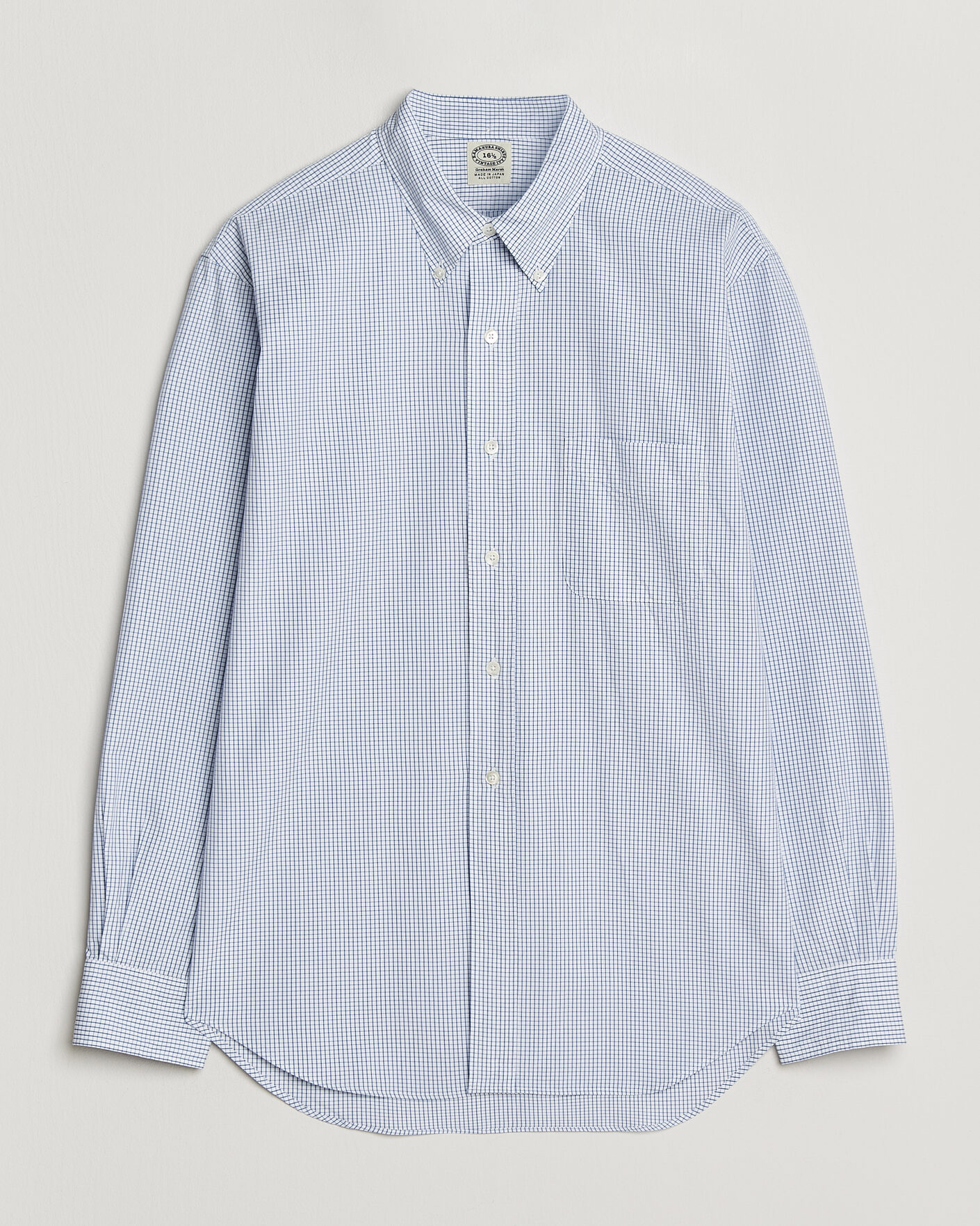 Herr | Skjortor | Kamakura Shirts | Vintage Ivy Button Down Shirt Blue Check