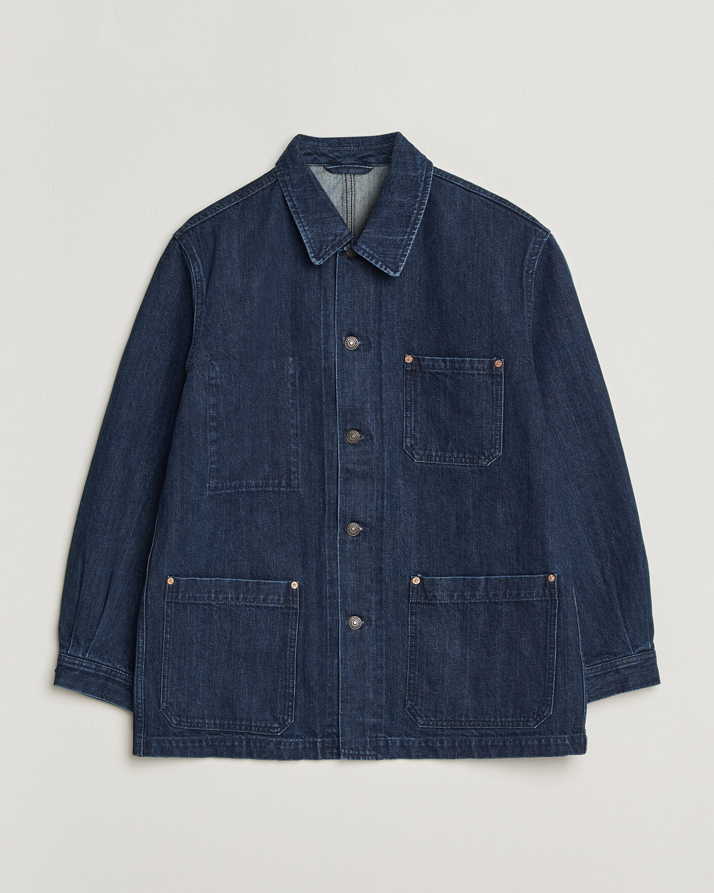 Herr | Jackor | Kamakura Shirts | French Work Jacket Dark Denim