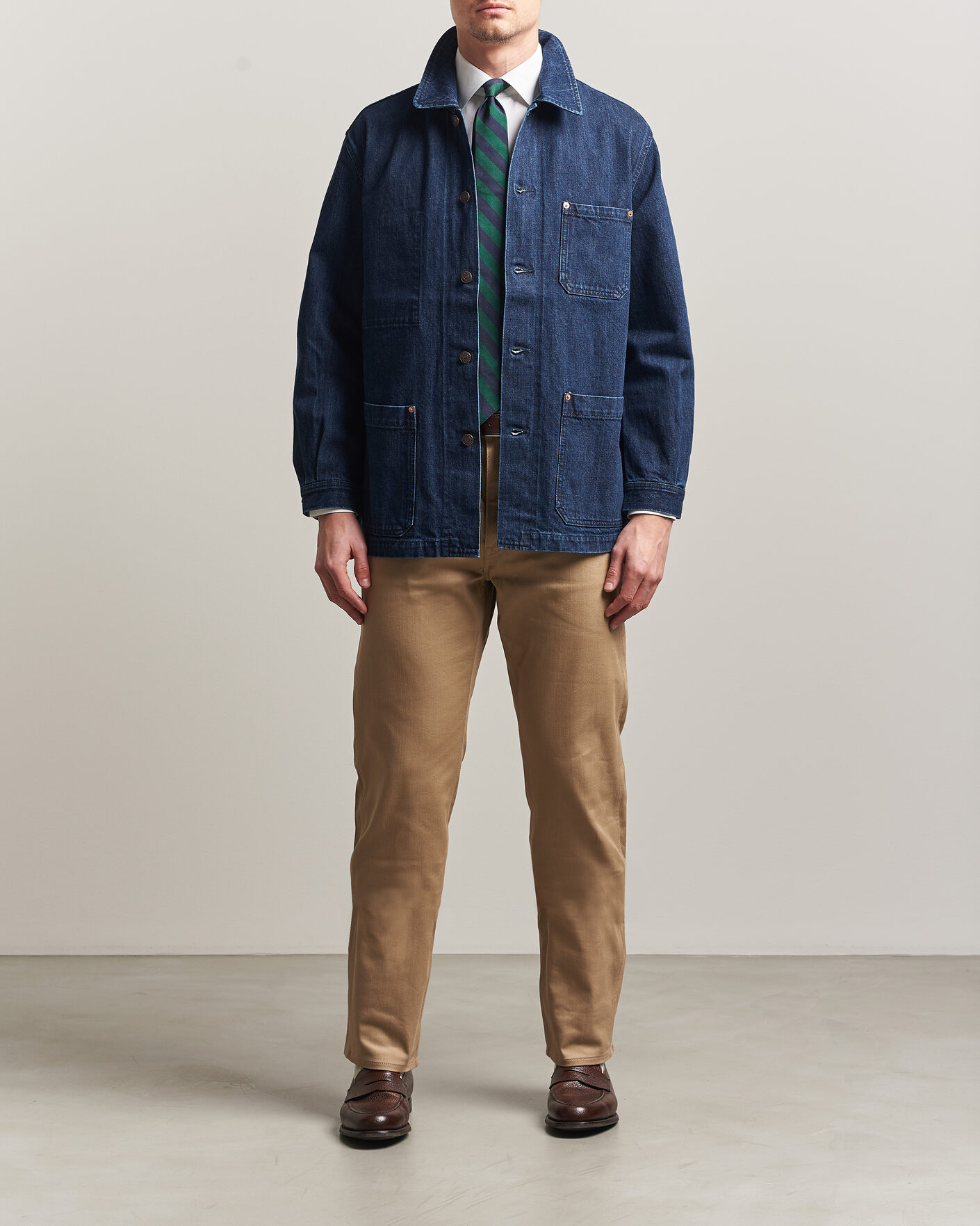 Herr | Jackor | Kamakura Shirts | French Work Jacket Dark Denim