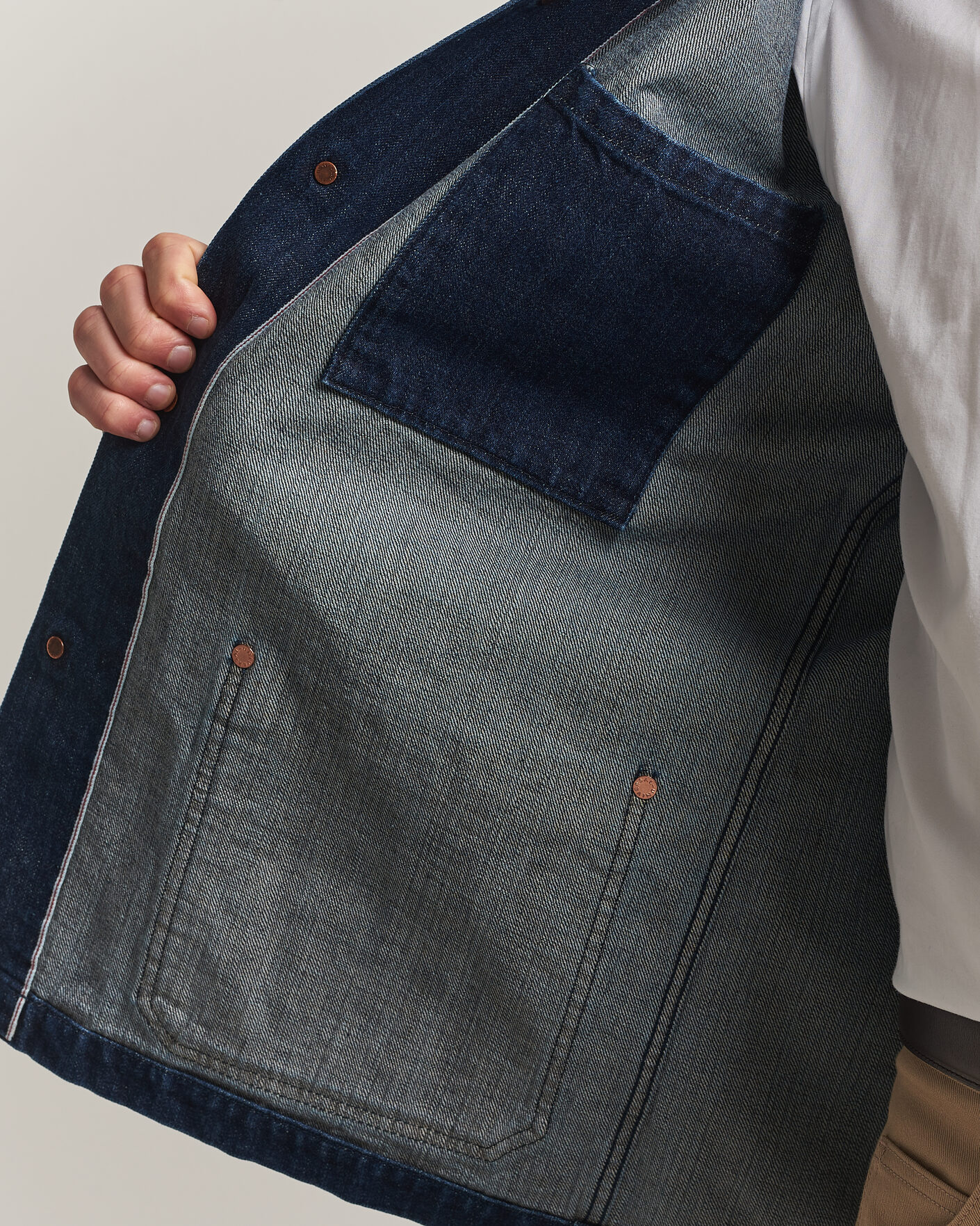 Herr | Jackor | Kamakura Shirts | French Work Jacket Dark Denim