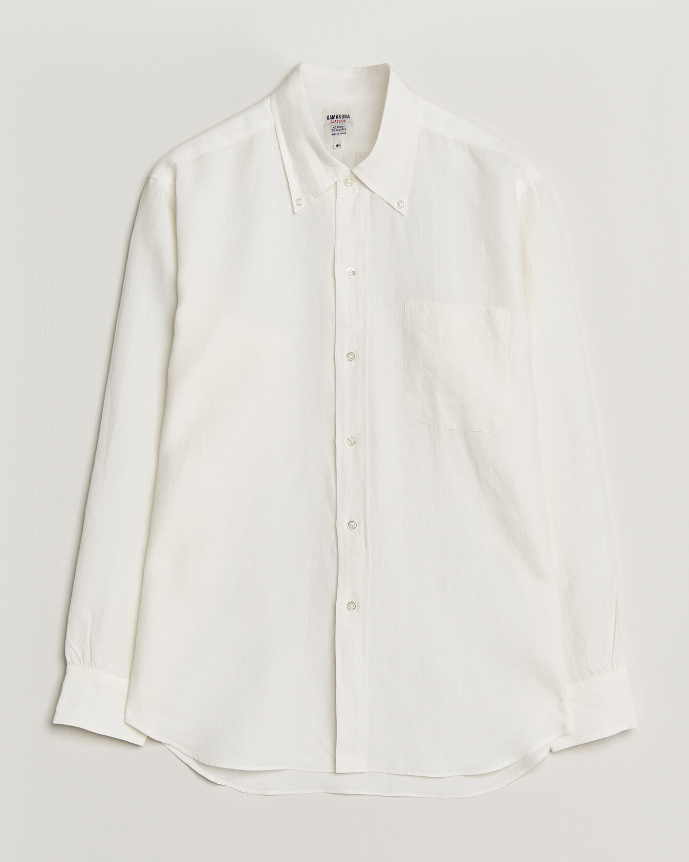 Herr | Skjortor | Kamakura Shirts | Linen Ametora Shirt White