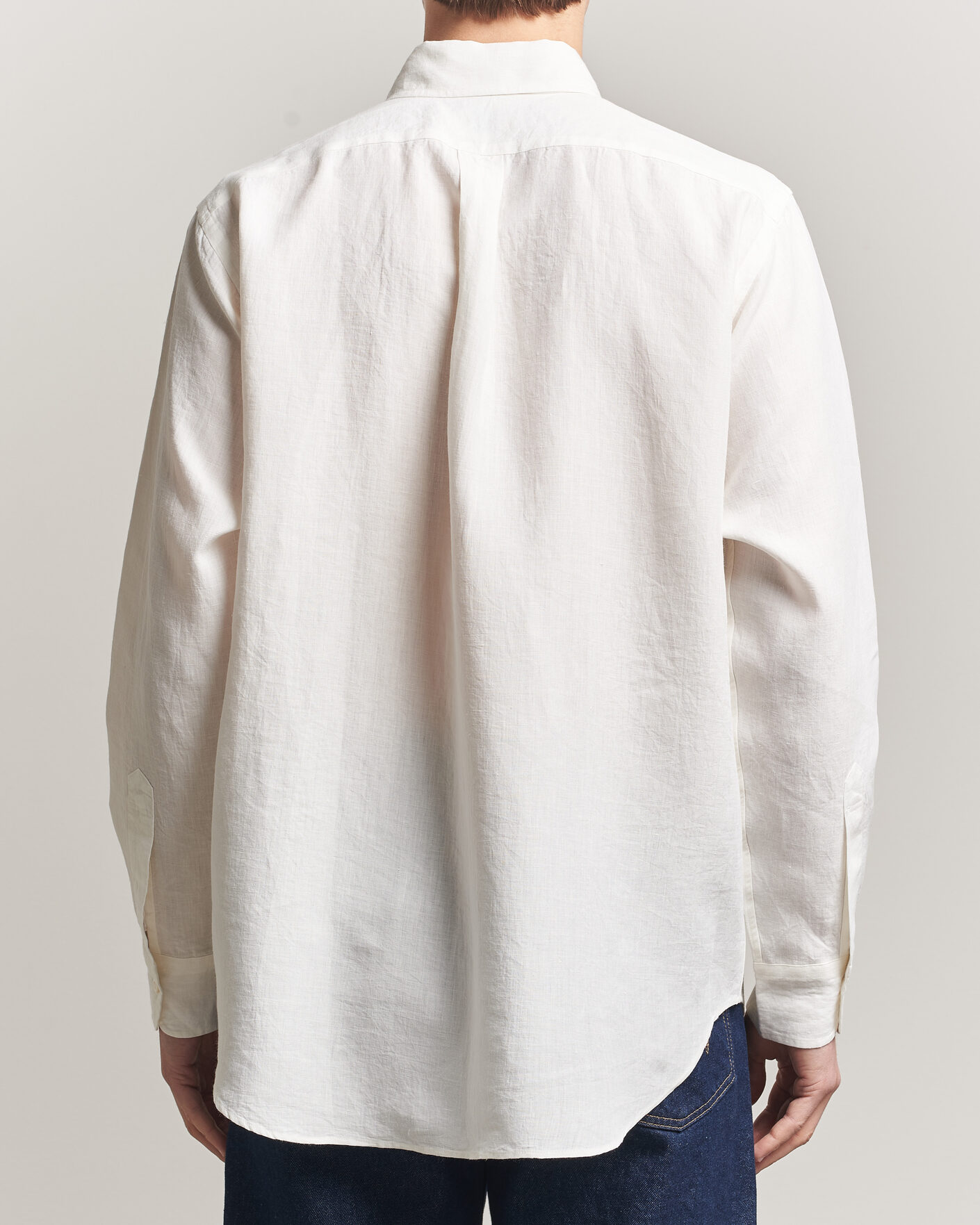 Herr | Skjortor | Kamakura Shirts | Linen Ametora Shirt White