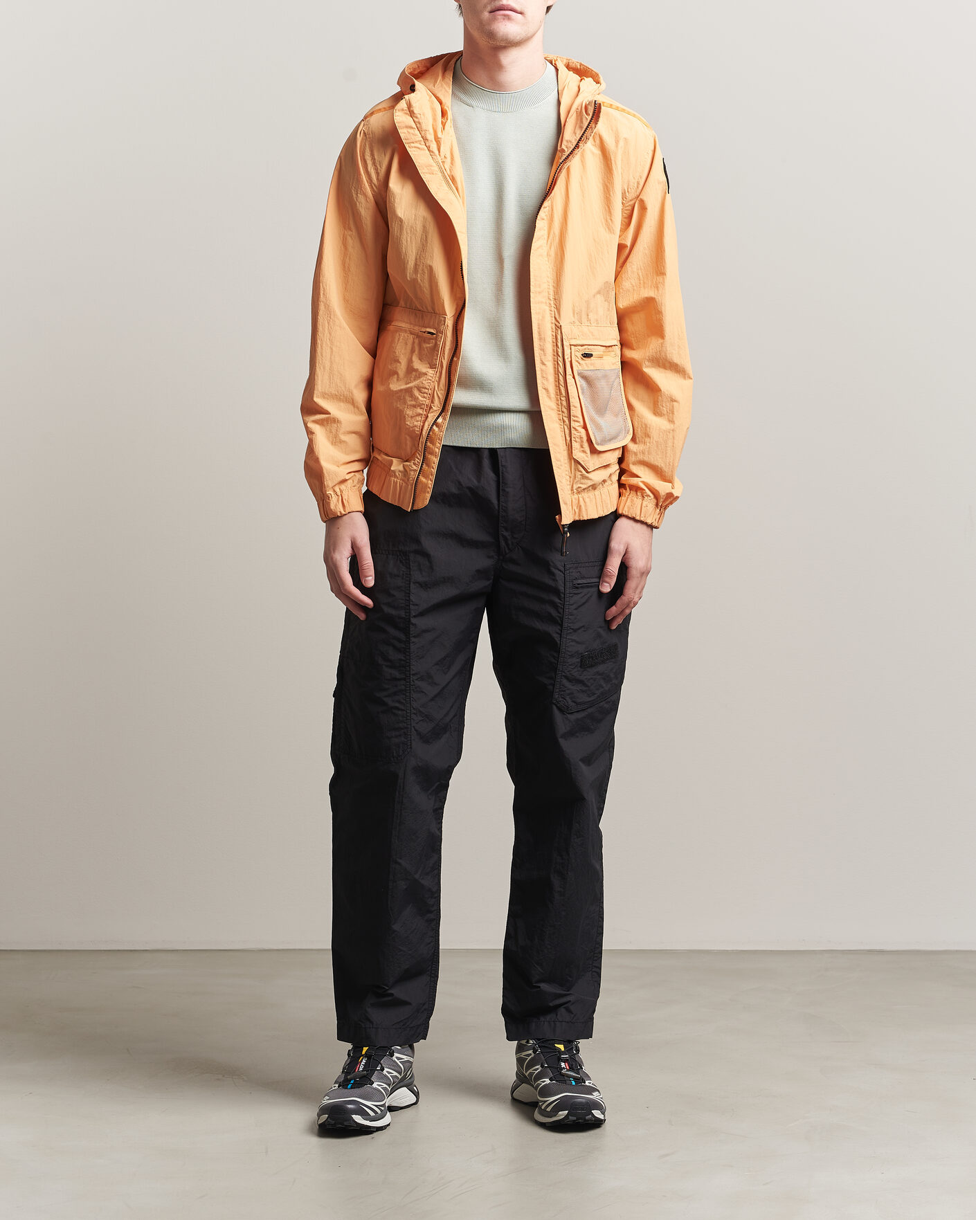 Herr | Byxor | Parajumpers | Lovel Smash Peached Nylon Pants Black