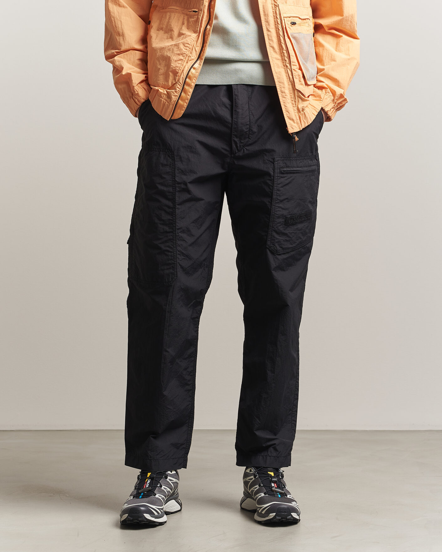 Herr | Byxor | Parajumpers | Lovel Smash Peached Nylon Pants Black