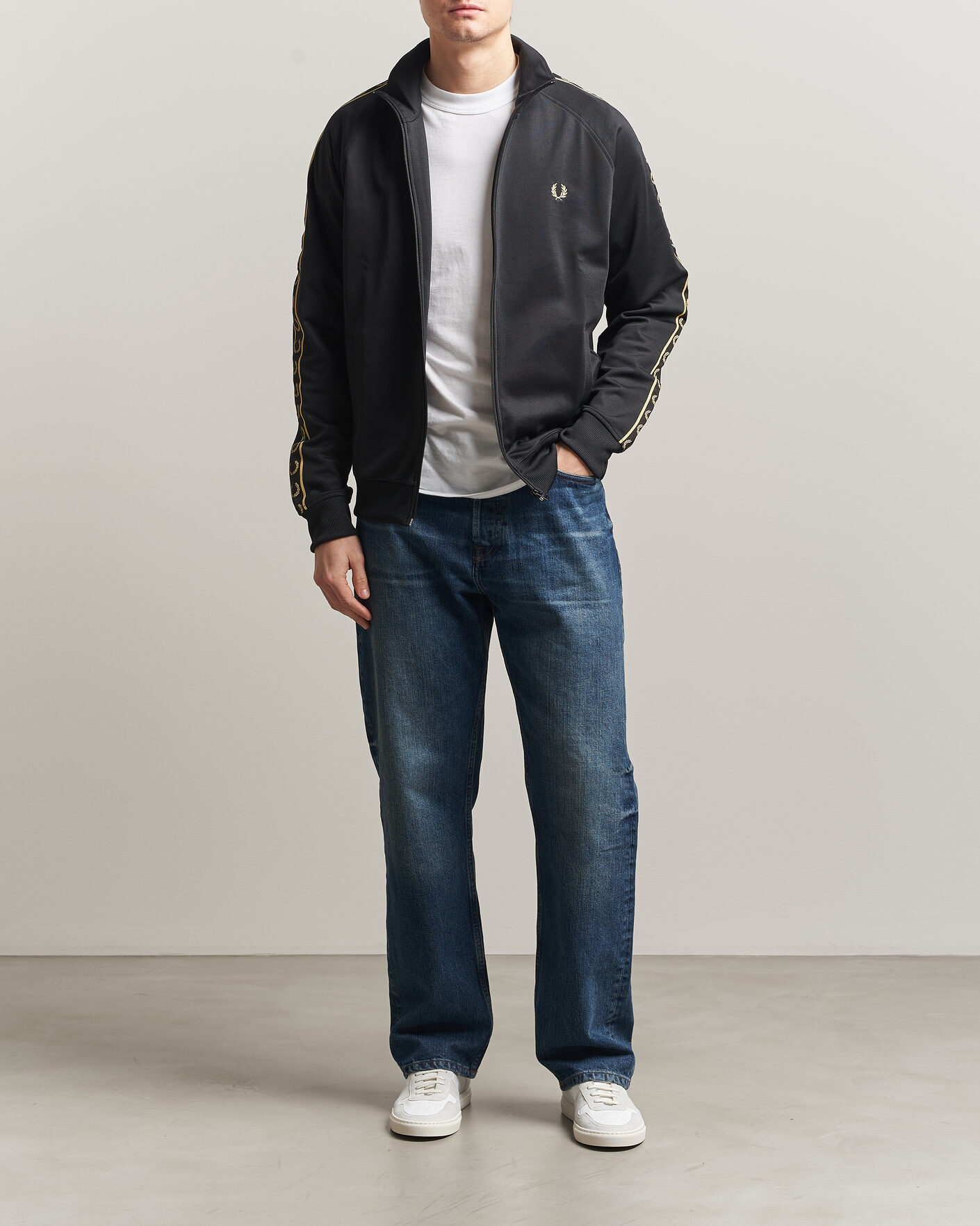 Herr | Tröjor | Fred Perry | Taped Track Jacket Black