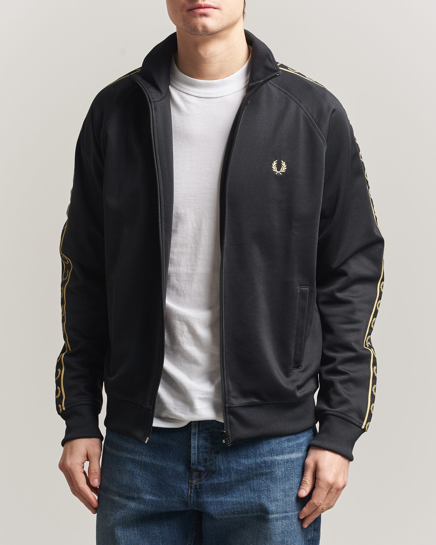 Herr | Tröjor | Fred Perry | Taped Track Jacket Black