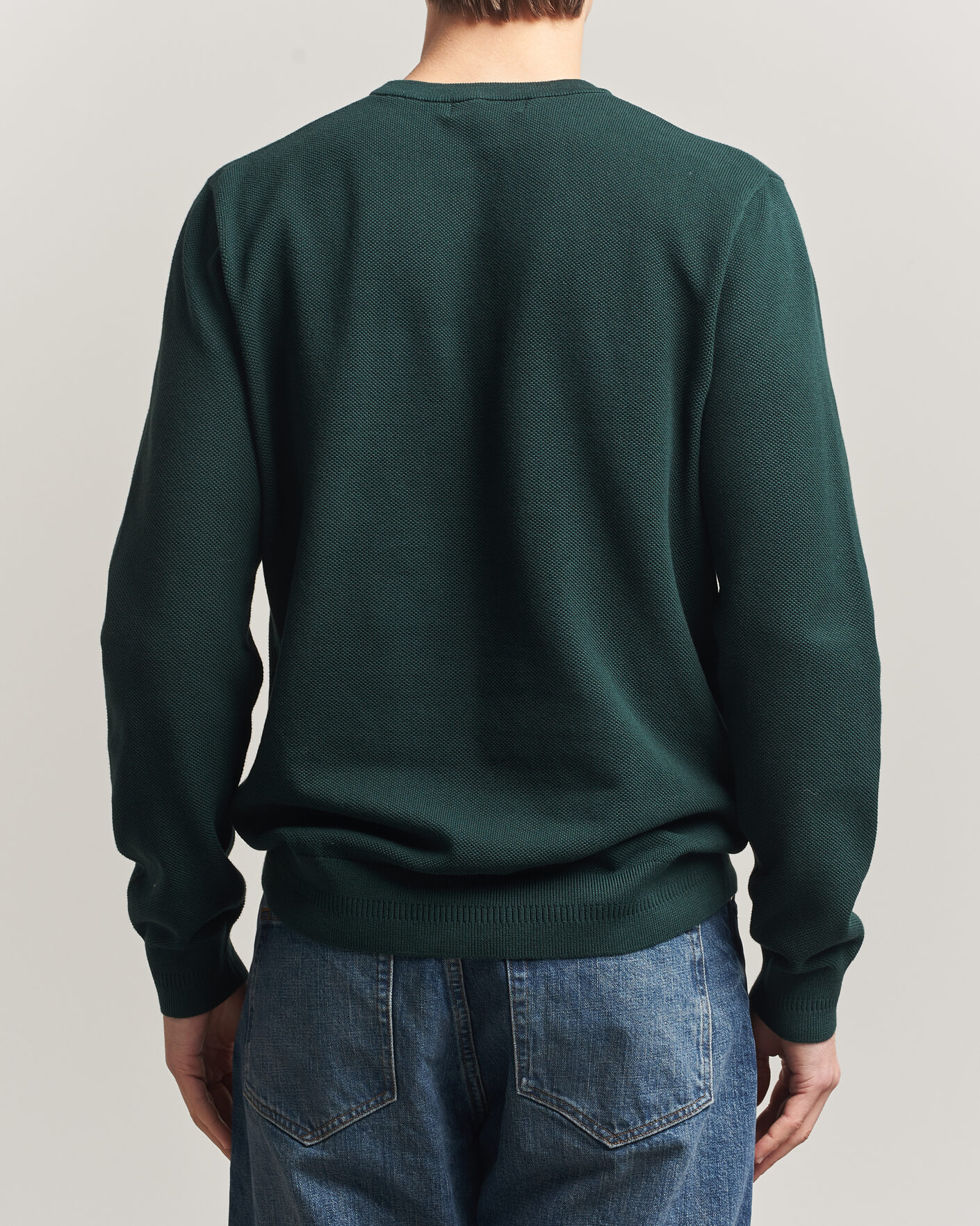 Herr | Tröjor | Fred Perry | Piqué Stitched Sweater Grassroots Green