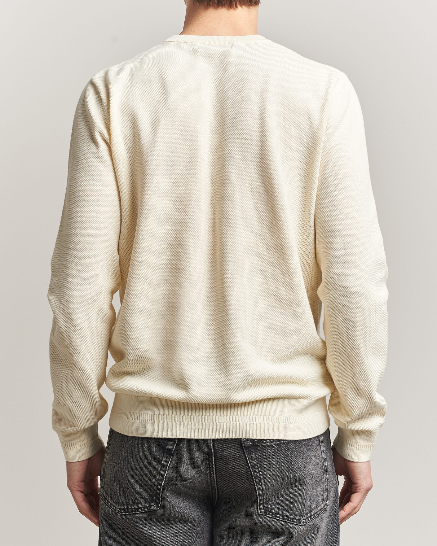 Herr | Tröjor | Fred Perry | Piqué Stitched Sweater Ecru