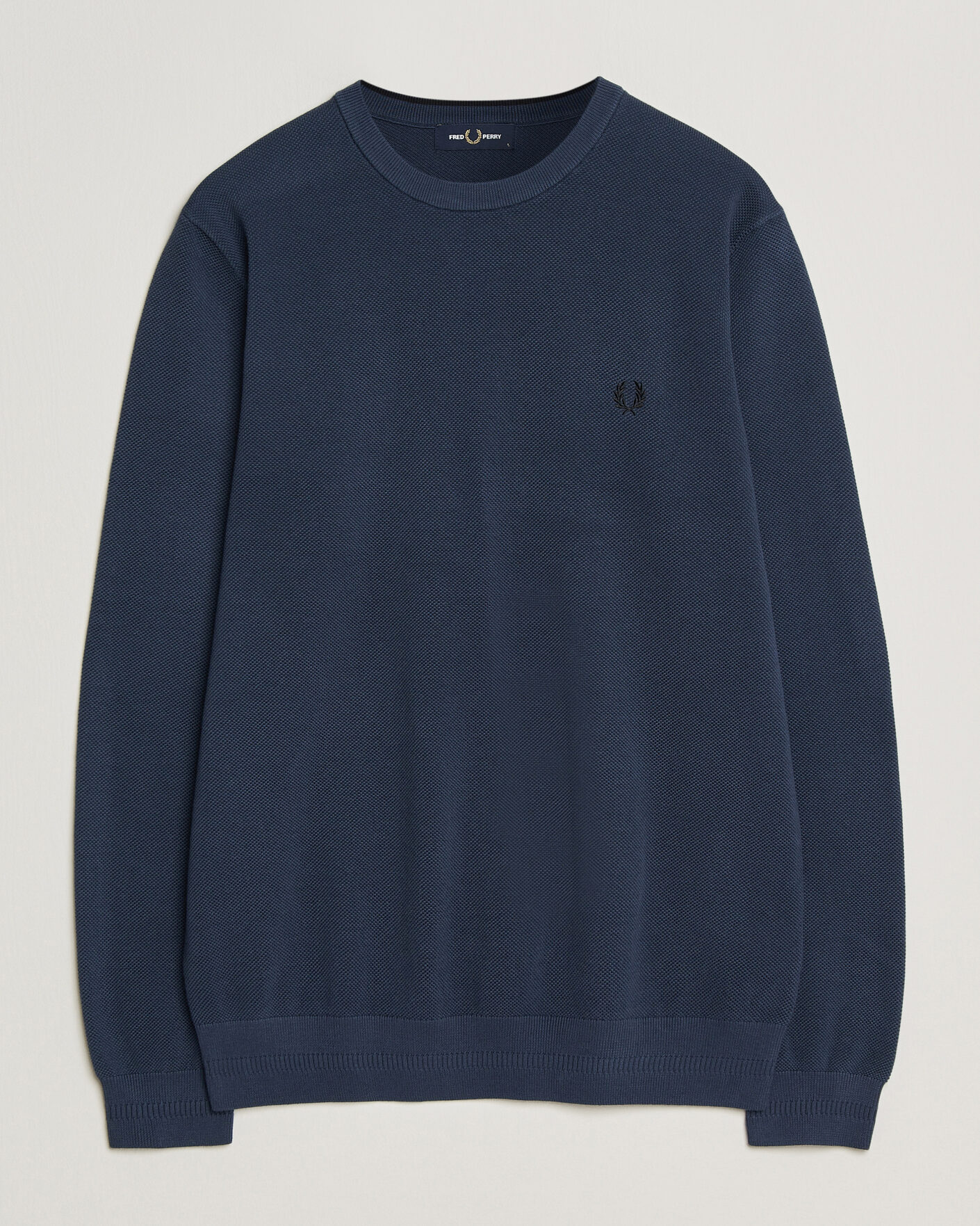 Herr | Tröjor | Fred Perry | Piqué Stitched Sweater Dark Airforce