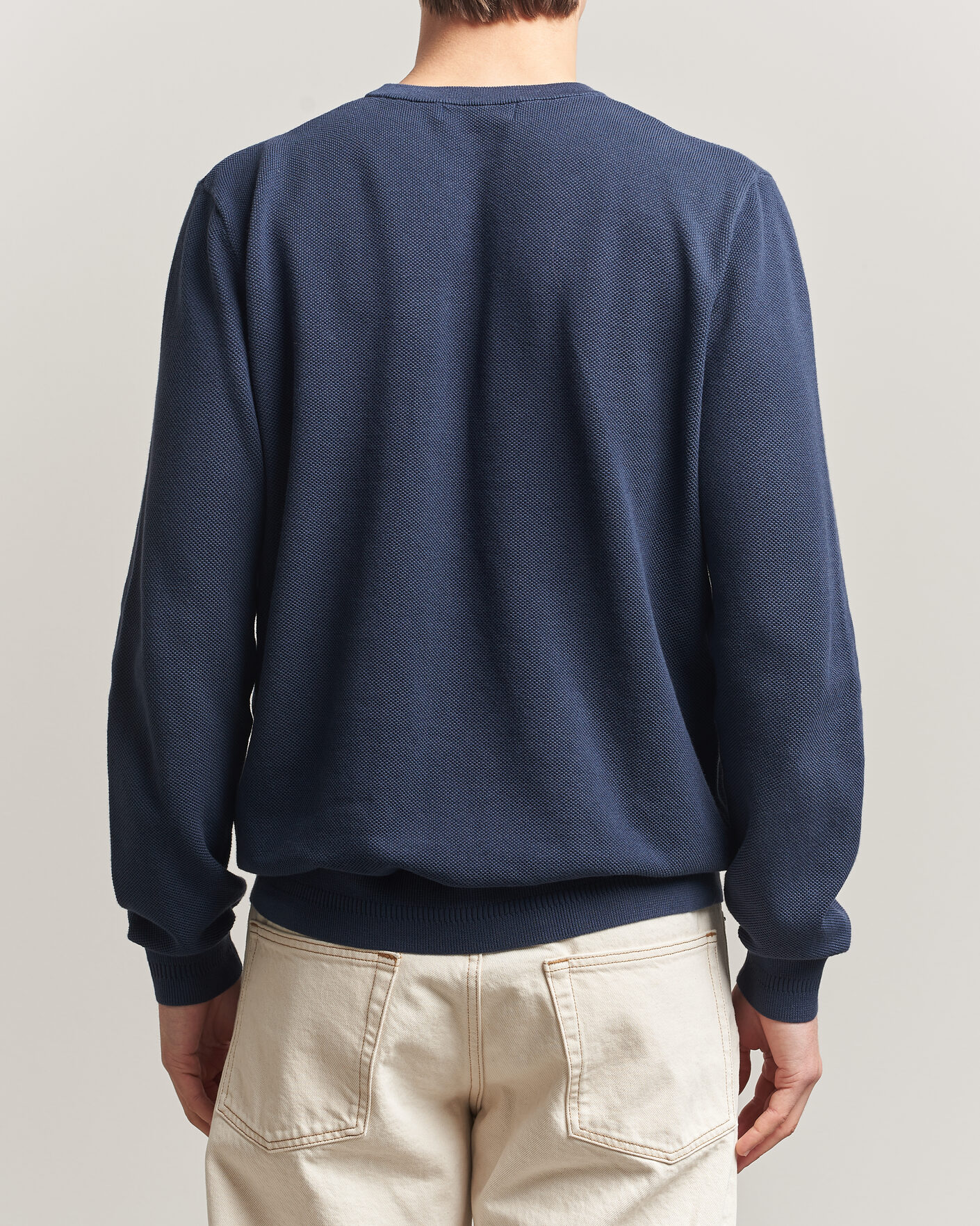 Herr | Tröjor | Fred Perry | Piqué Stitched Sweater Dark Airforce