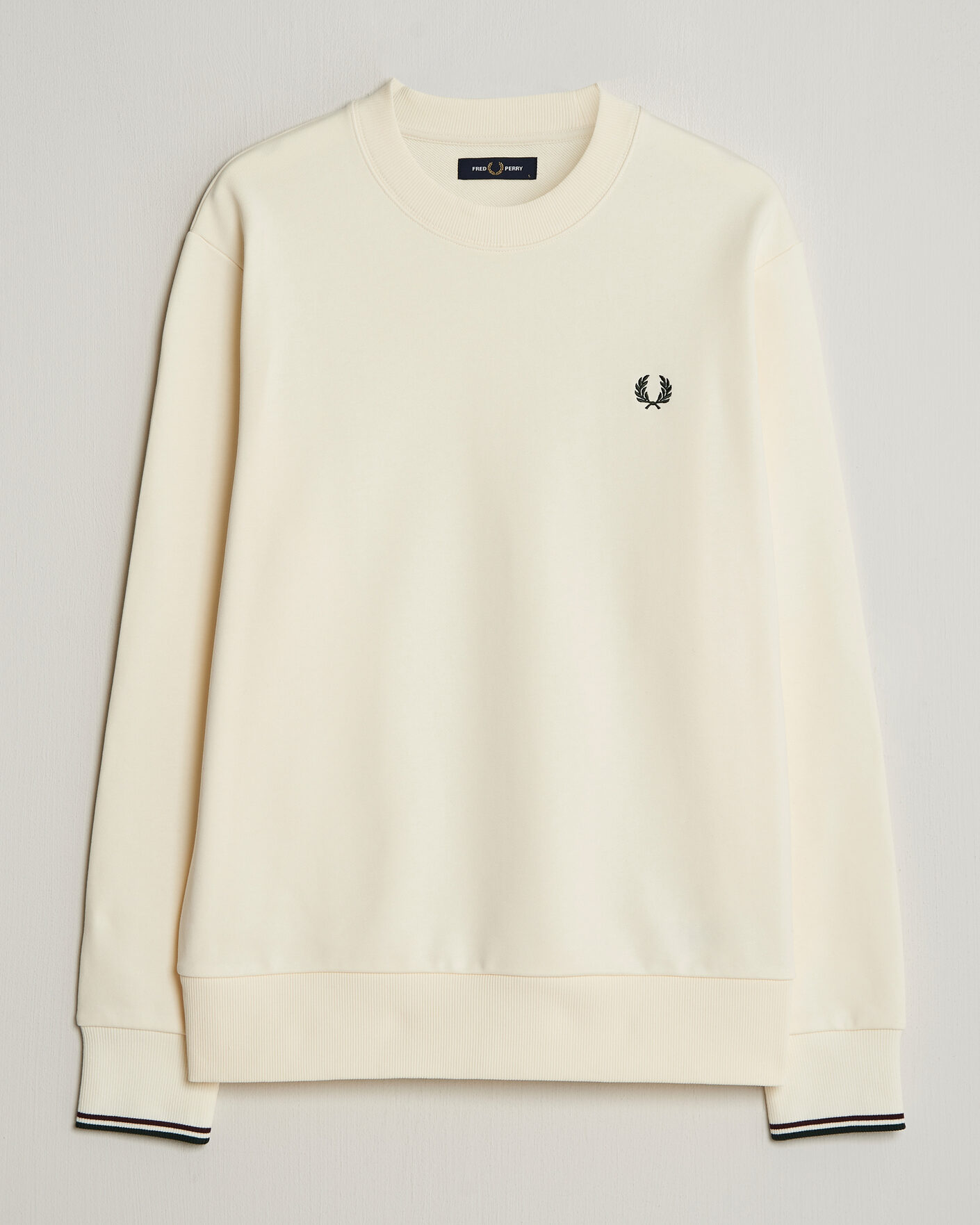 Herr | Tröjor | Fred Perry | Crew Neck Sweatshirt Ecru