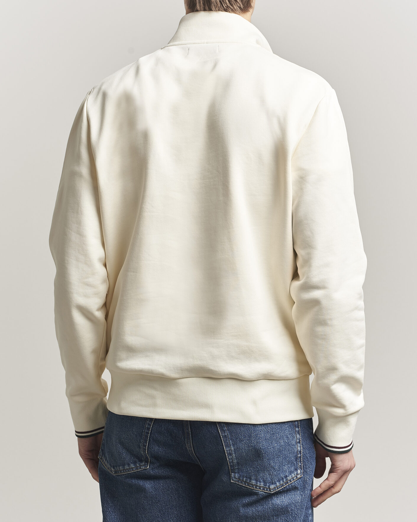Herr | Tröjor | Fred Perry | Half Zip Sweatshirt Ecru