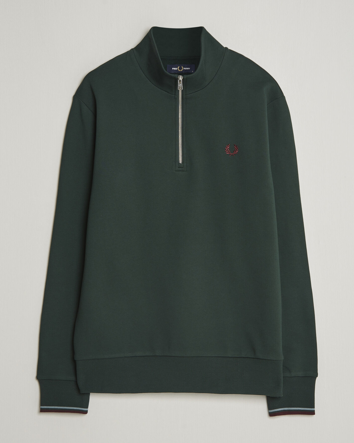 Herr | Tröjor | Fred Perry | Half Zip Sweatshirt Grassroots Green