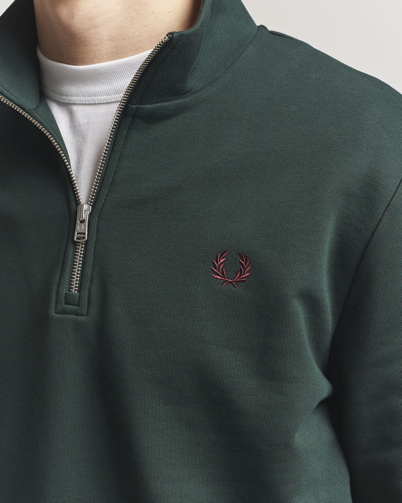 Herr | Tröjor | Fred Perry | Half Zip Sweatshirt Grassroots Green